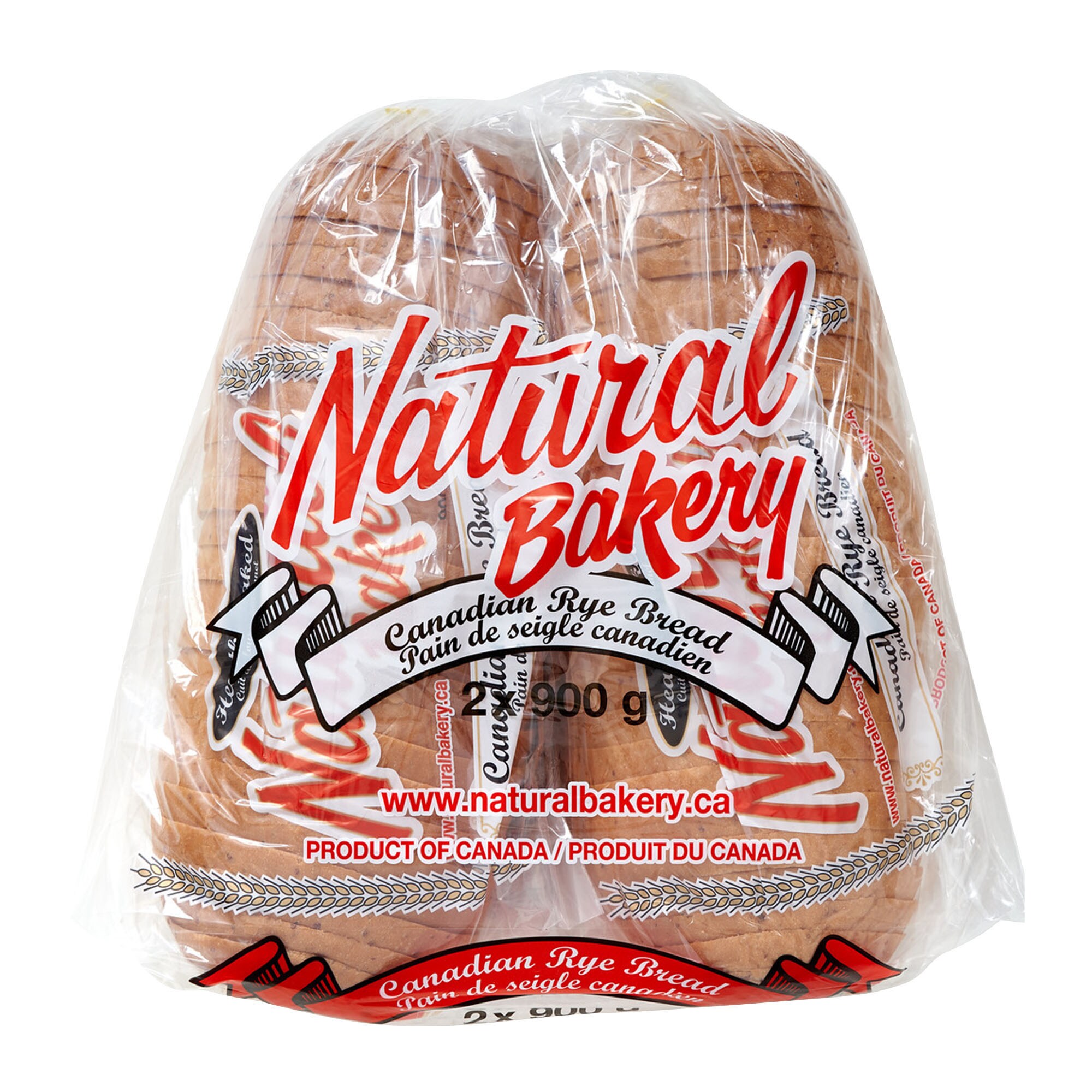 Natural Bakery Rye Bread, 2 × 900 g