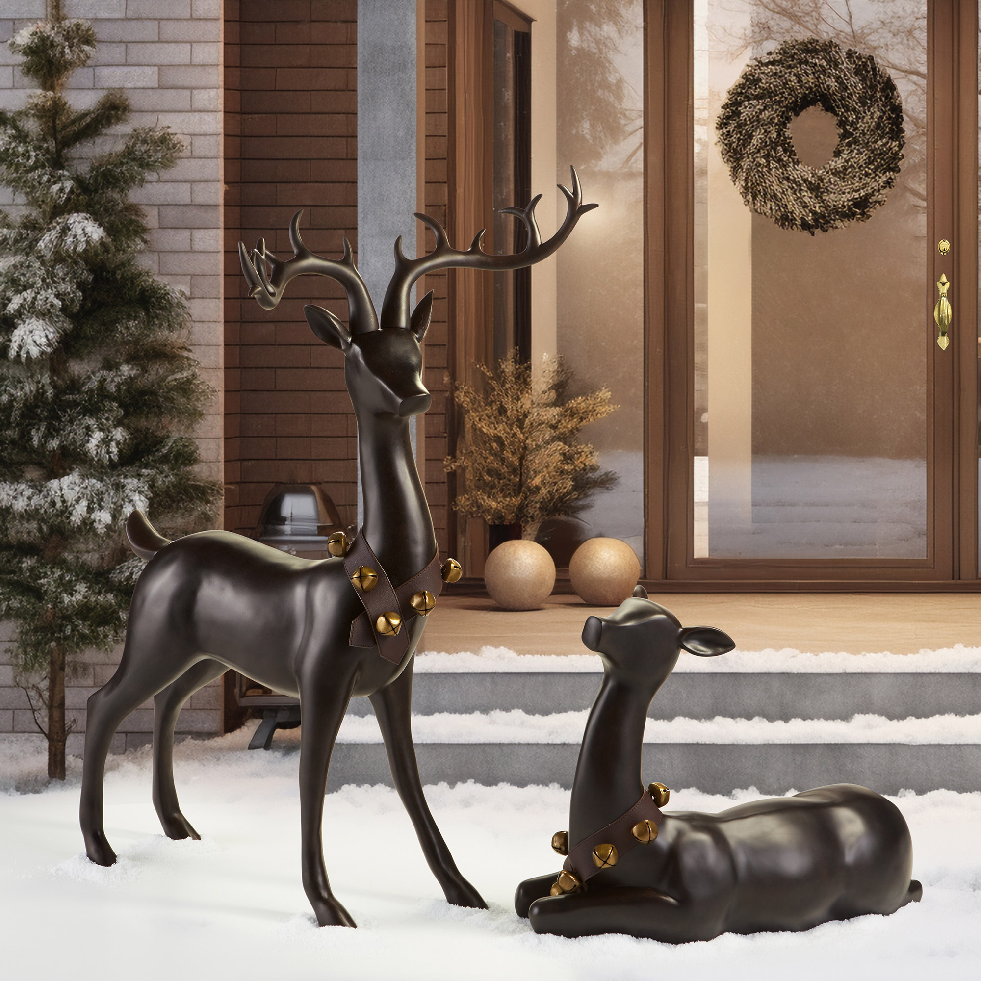 Decorative Christmas Deer - Set of 2