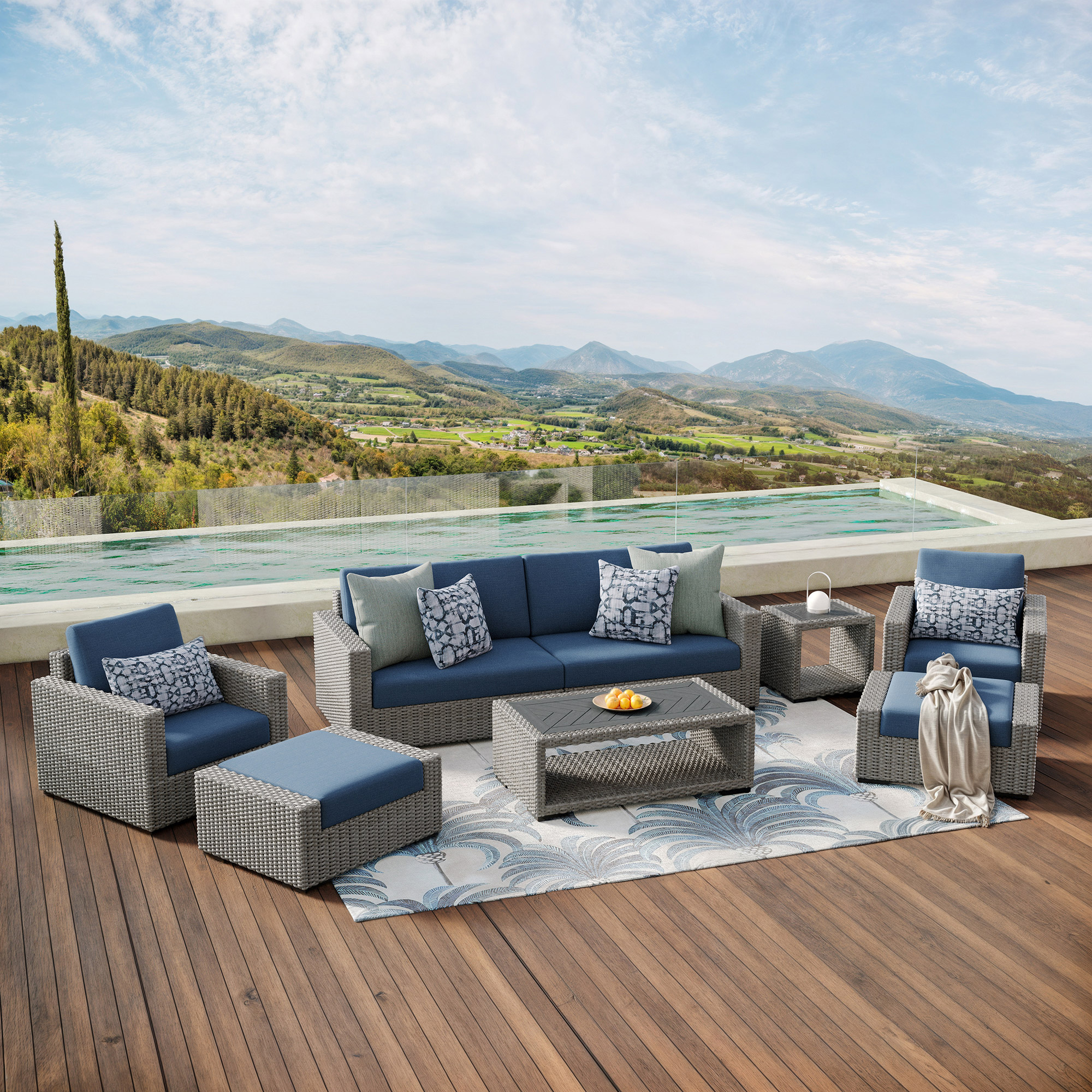 あお　カクタスパーチ　No.706、707、128,、673 Atleisure Rafael 7-piece Woven Sectional Outdoor Deep Seating Set
