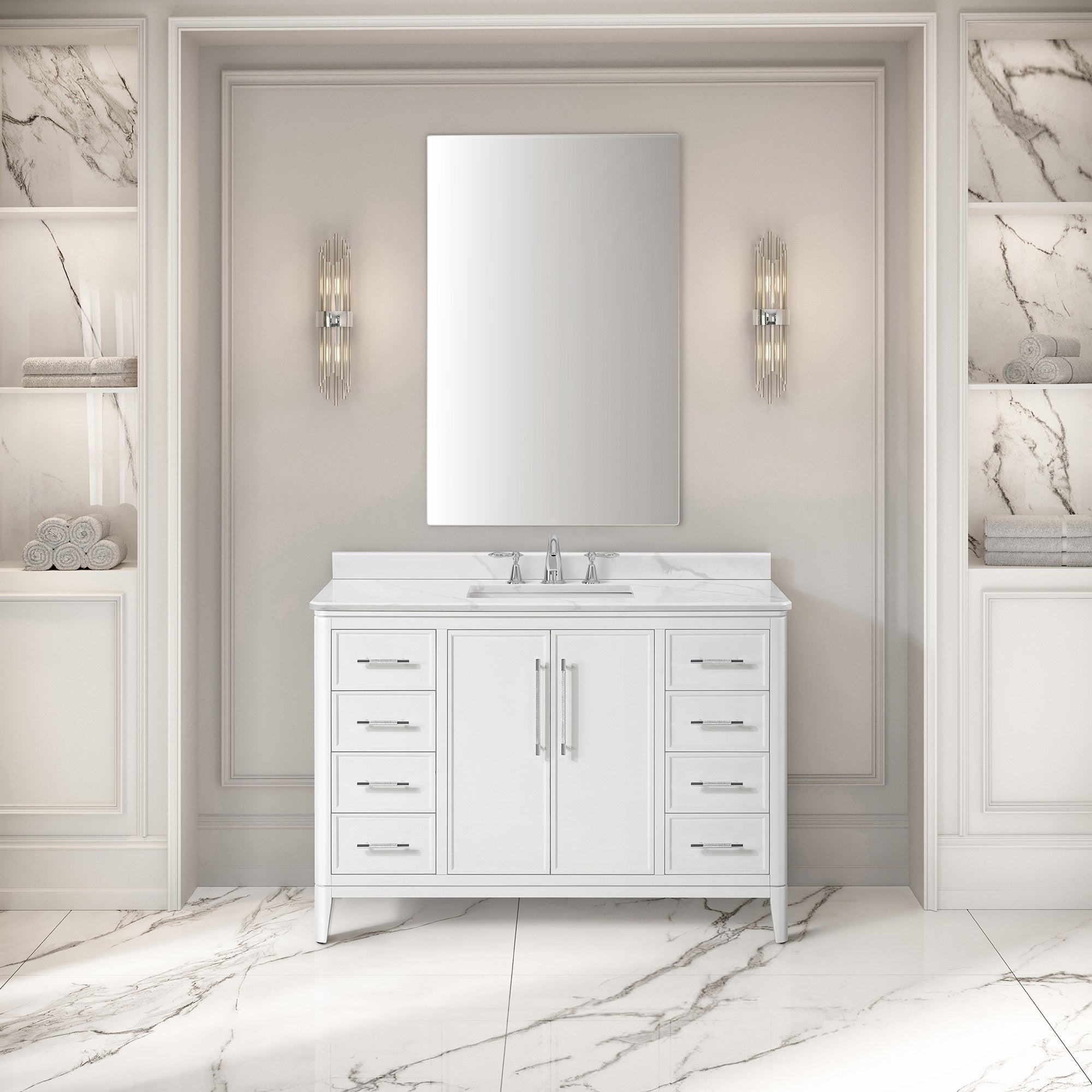 Loxley Rowe Venice Vanity in White with Quartz Top | Costco