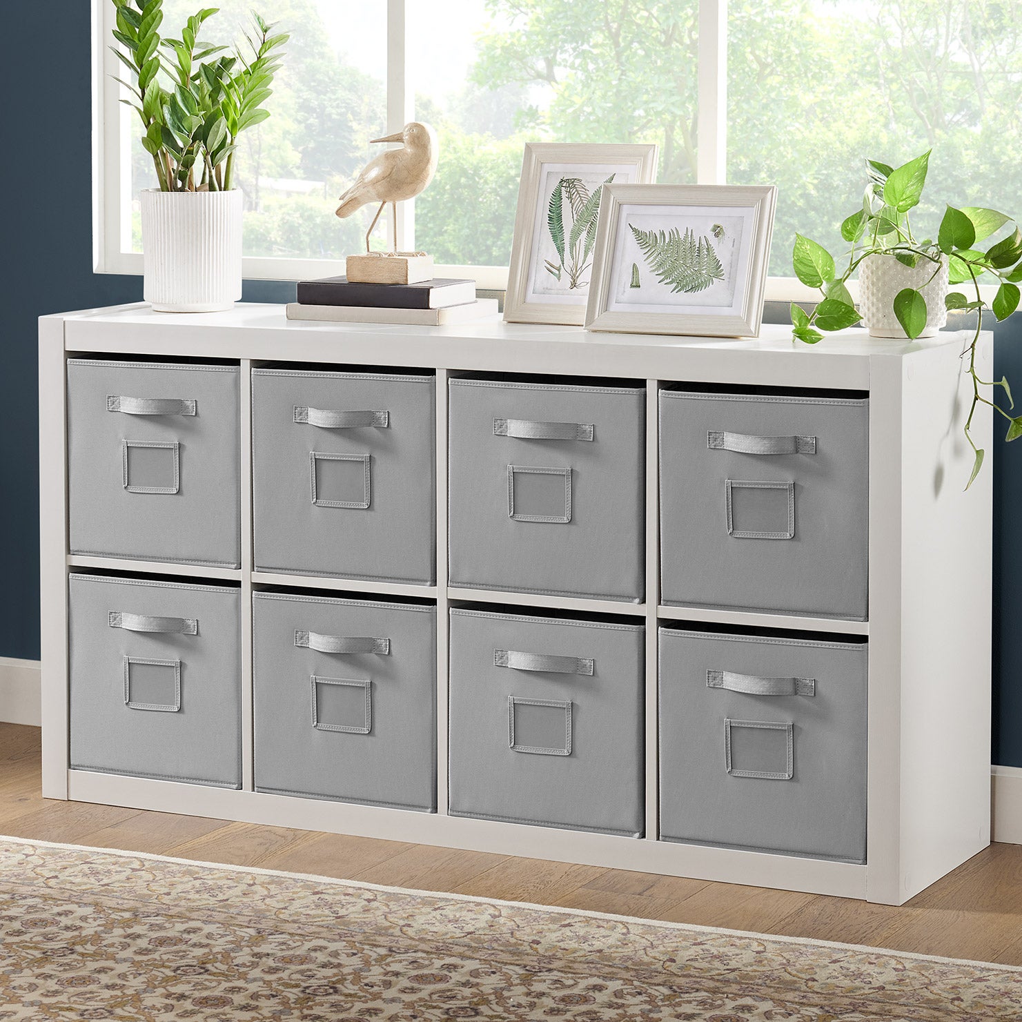 Onin Room Divider with 8 Storage Bins