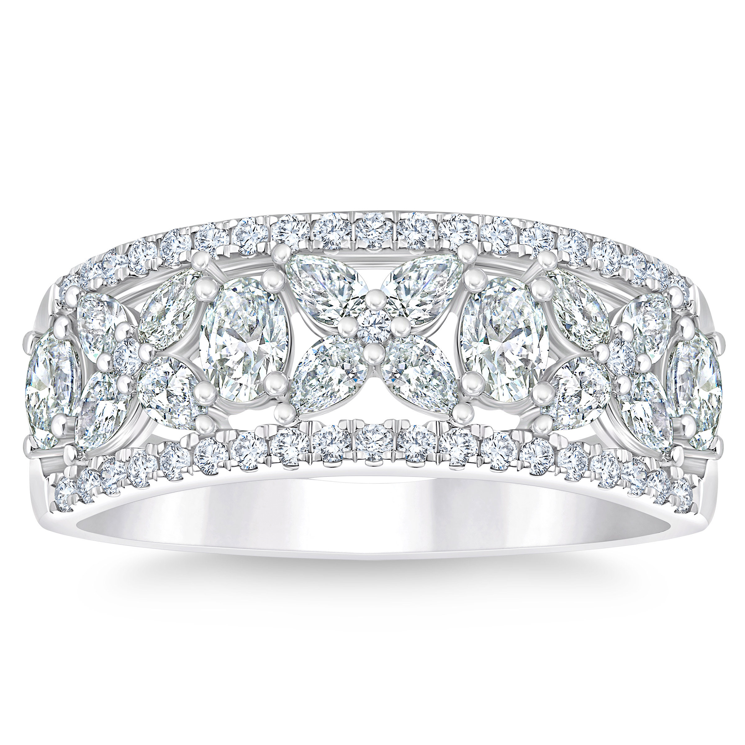 Oval, Pear and Round Brilliant Diamond Ring (1.25 ctw)