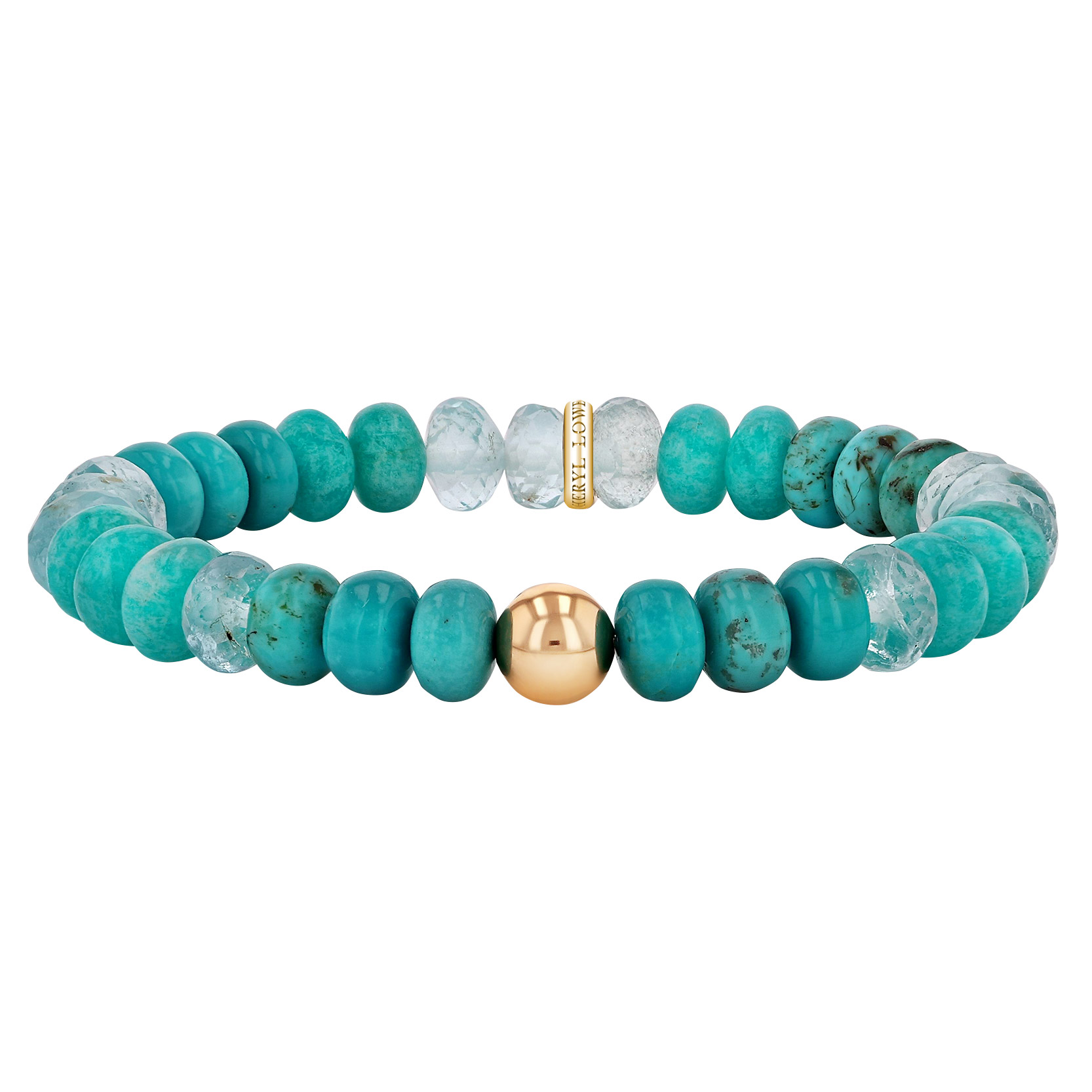 Sheryl Lowe Turquoise Mixed Bead Bracelet w/ Smooth Round Accent Bead