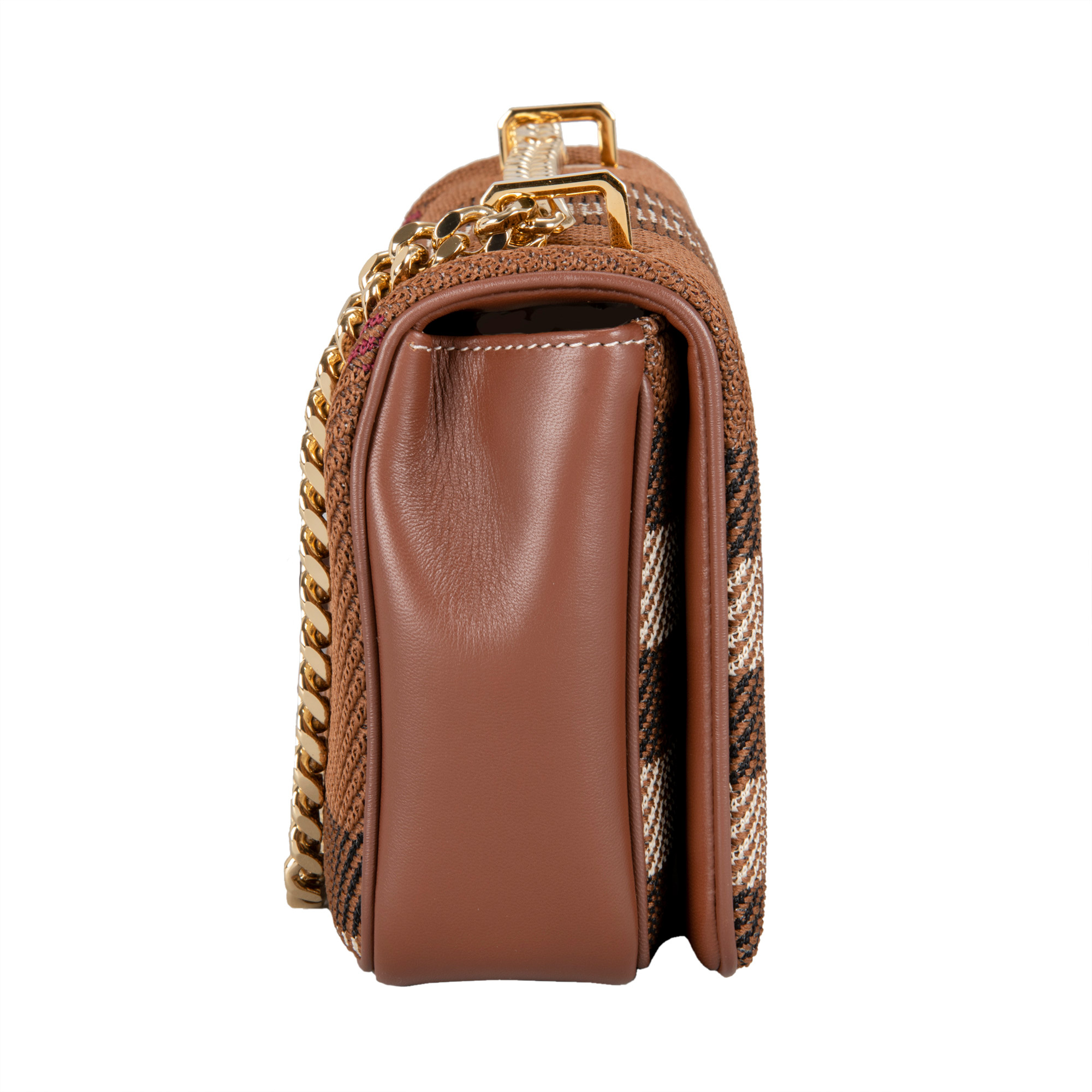 Burberry Small Lola Knit Check Leather Bag, Brown | Costco