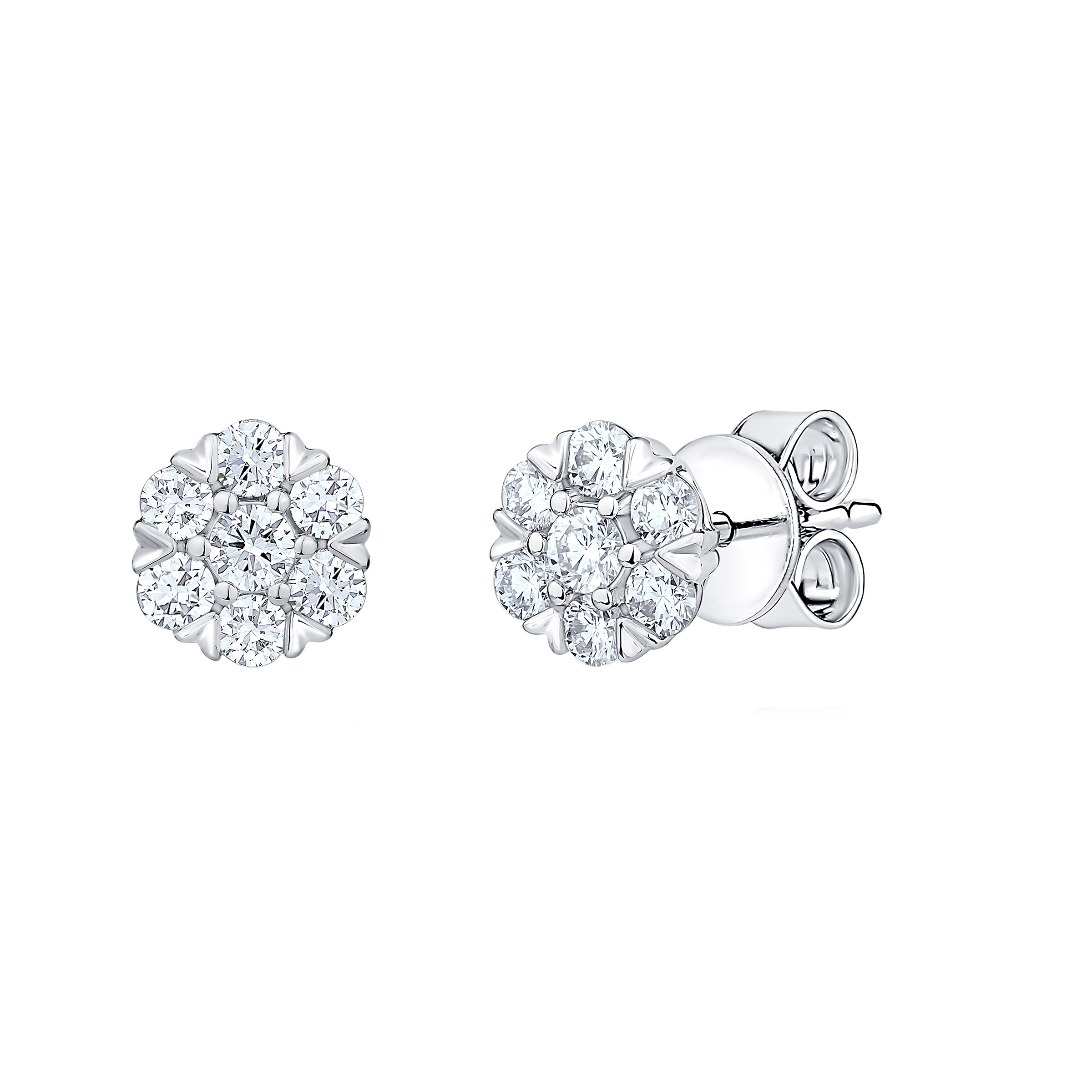 Round Brilliant Diamond Cluster Earrings (0.52 ctw)