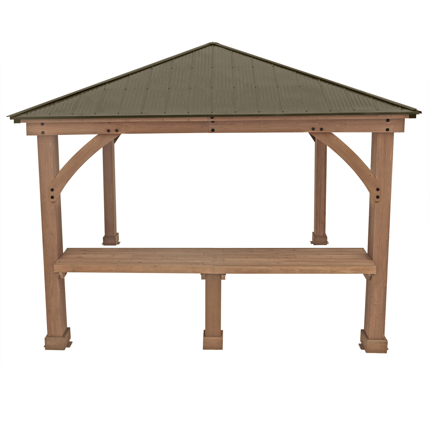 Yardistry 3.6 m (12 ft.) Cedar Gazebo Bar Counter
