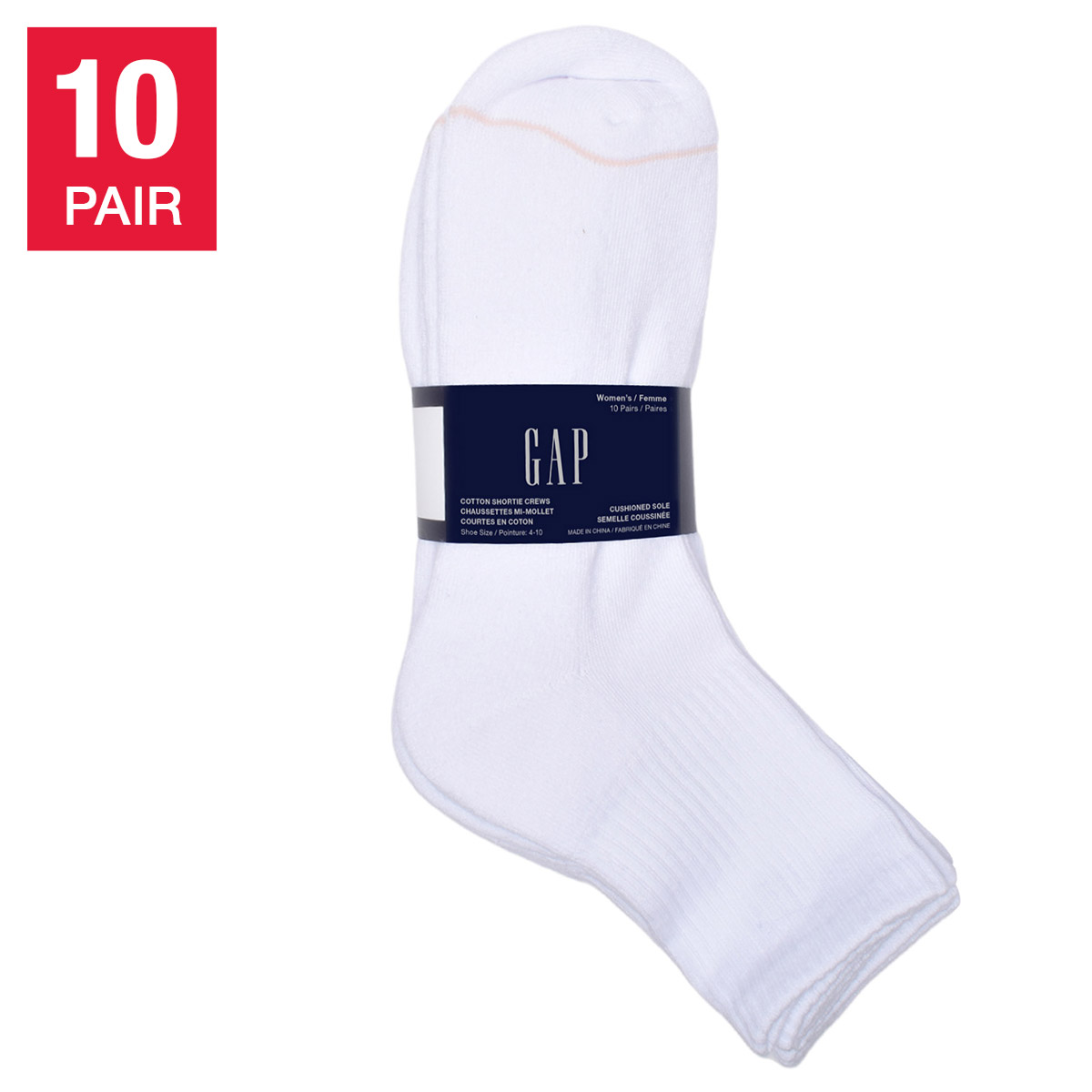 GAP Women's Shortie Crew Socks, 10-pair
