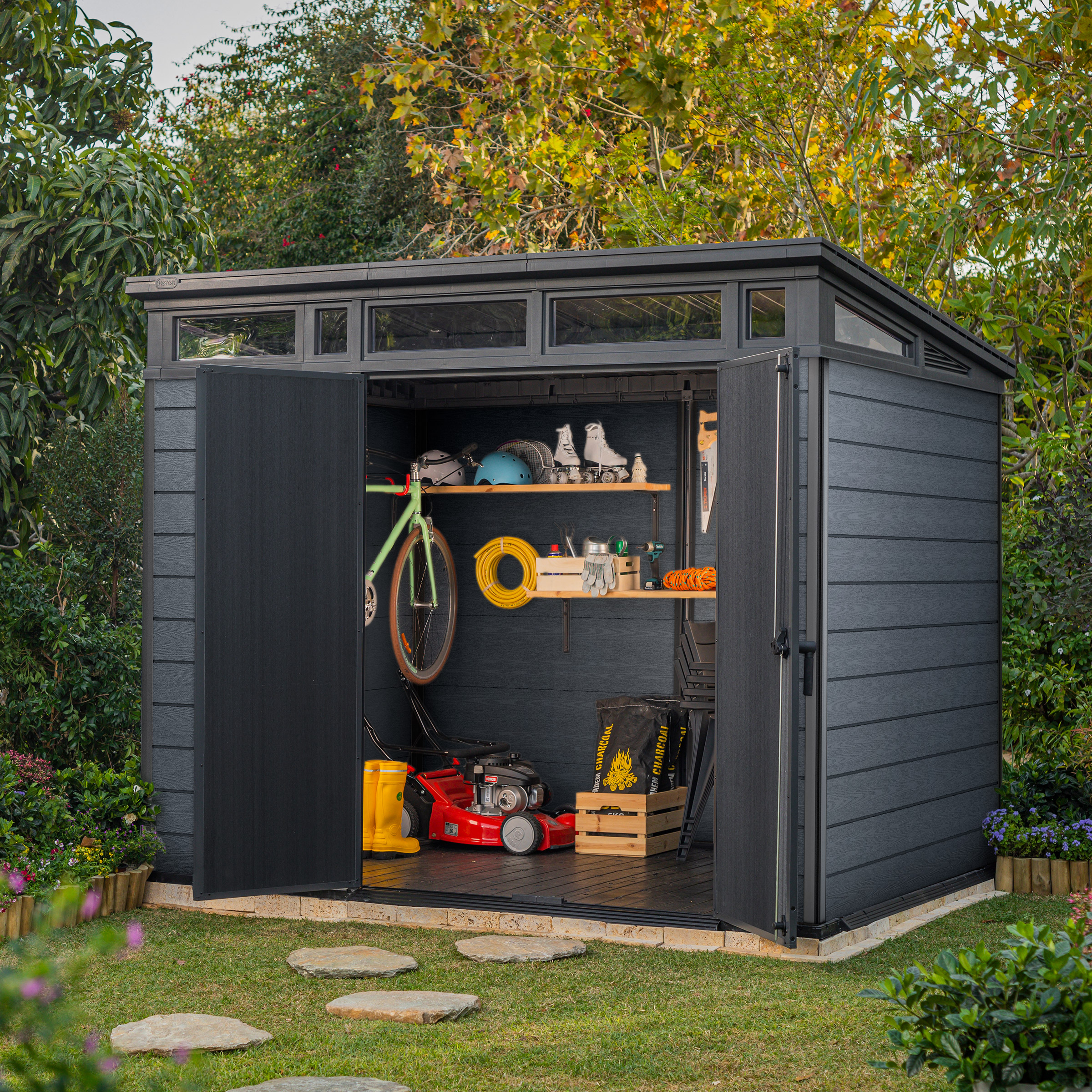Keter Cortina 9' x 7' Premium Modern Outdoor Storage Shed | Costco