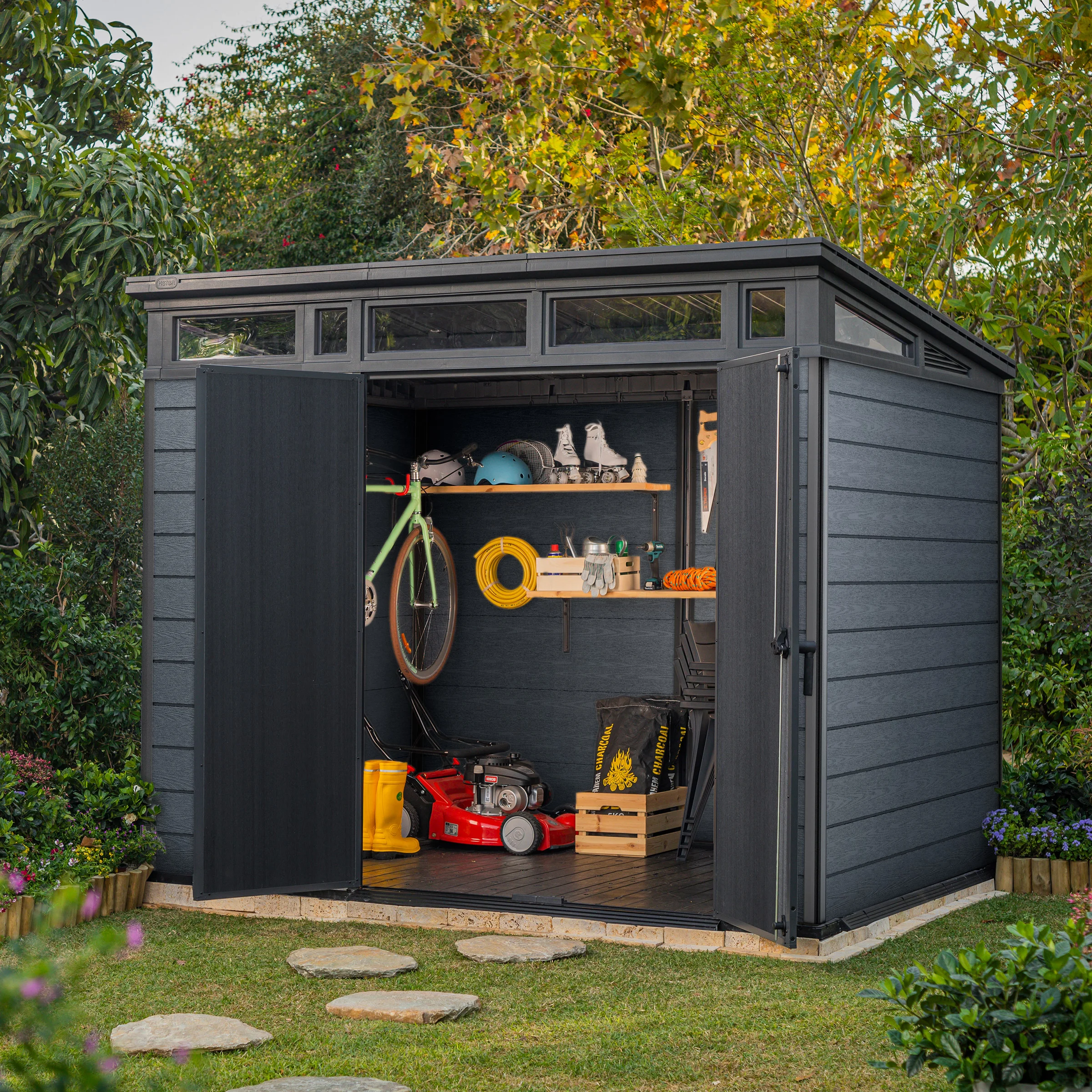 ハウスオブハーディー　ソブリン　9ft #7/8 2ピース Keter Cortina 9' x 7' Premium Modern Outdoor Storage Shed | Costco