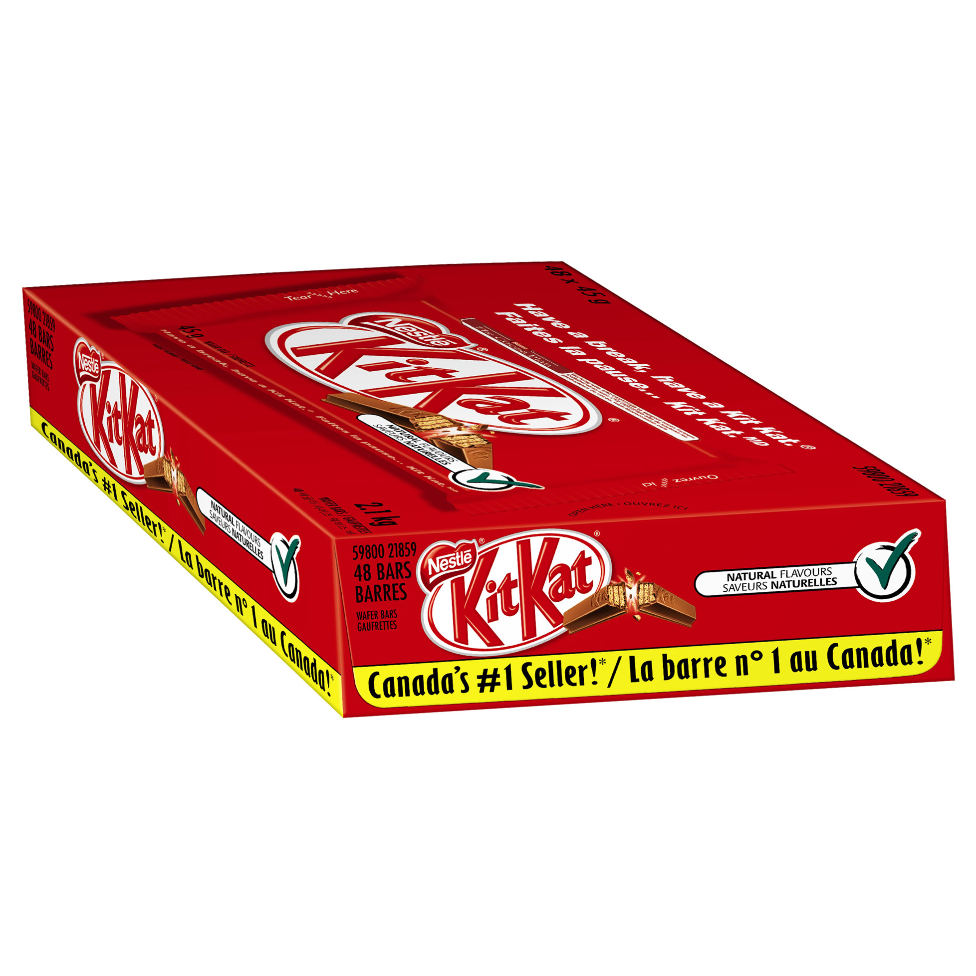 Kit Kat, 4-finger Bars, 48 × 45 g (1.58 oz) | Costco