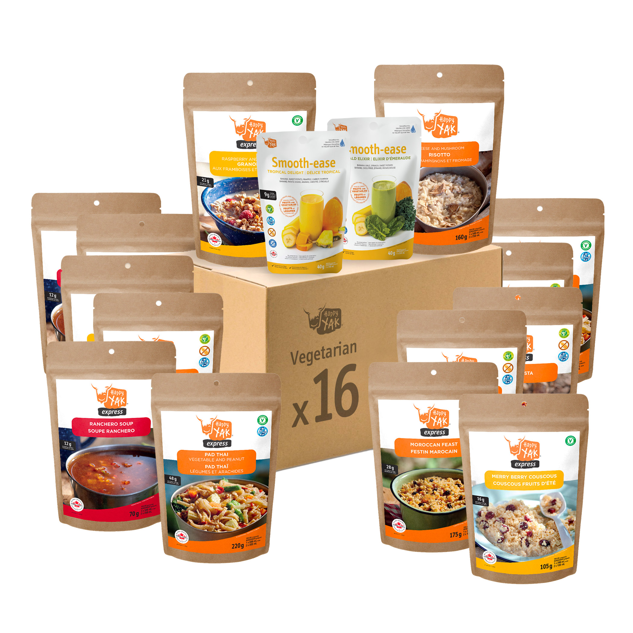 Happy Yak Freeze Dried Meal Kits, 16 Count 