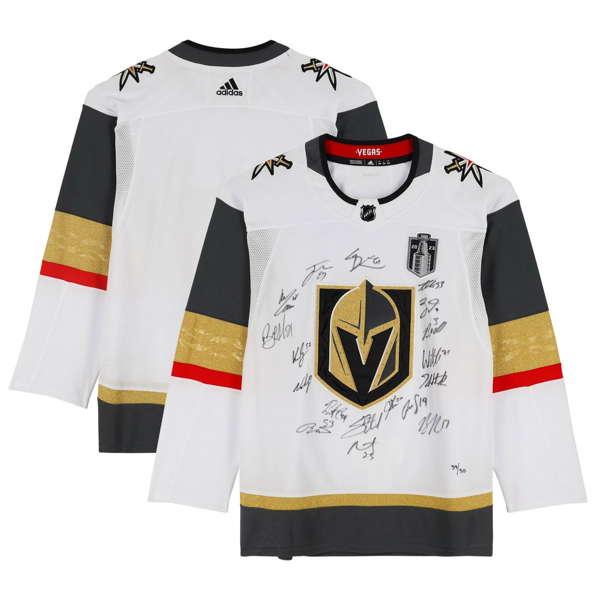Las Vegas Golden Knights Multi-Signed 2023 White Authentic Las Vegas Golden Knights Multi-Signed 2023 White Authentic
