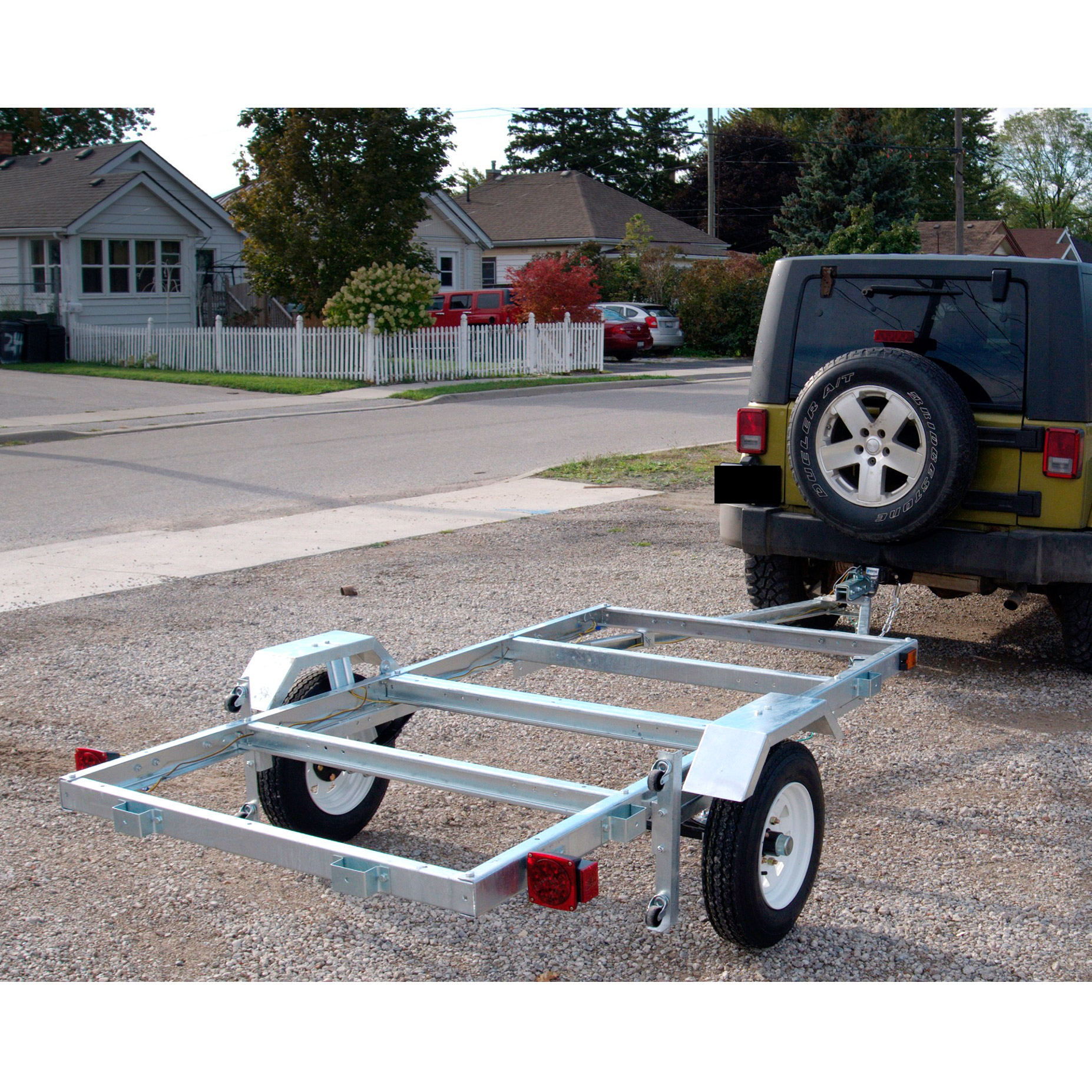 Freedom 4 ft. x 8 ft. Single Axle, 3-in-1 Folding Galvanized Utility Trailer Kit