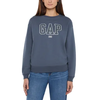 GAP WOMEN'S LOGO FLEECE CREWNECK TOP