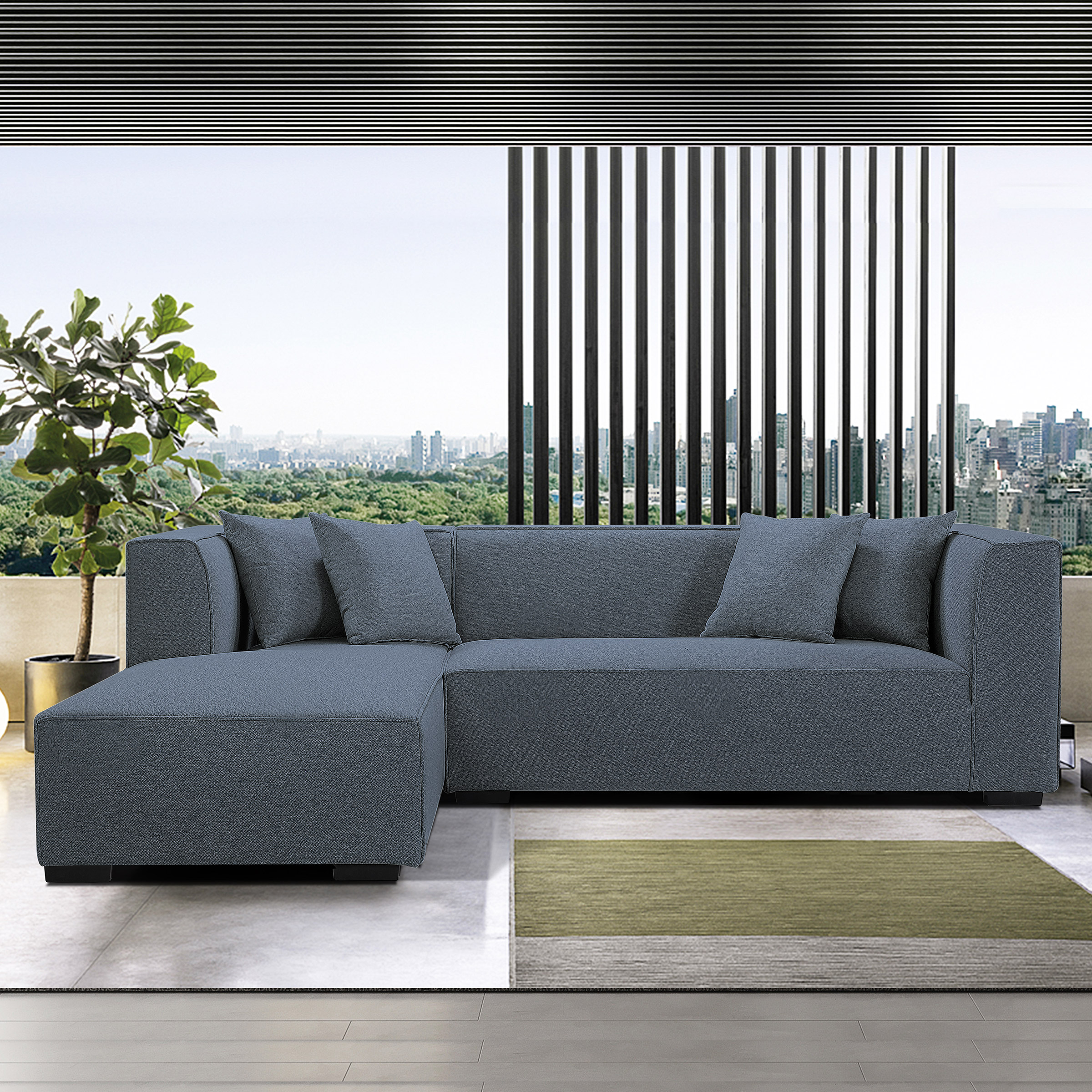 Willow 2-piece Left-hand Facing Fabric Sectional