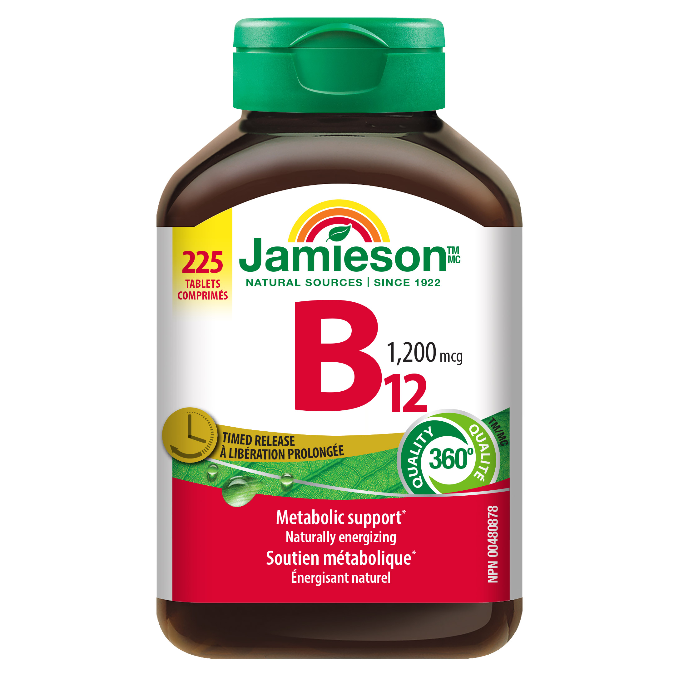 Jamieson Vitamin B12 1200 mcg Timed Release, 225 Tablets