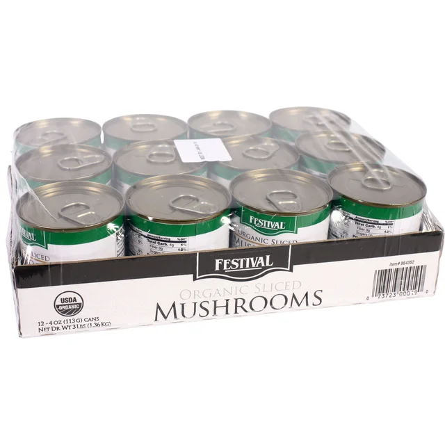 Festival Sliced Organic Mushrooms, 4 oz, 12-count