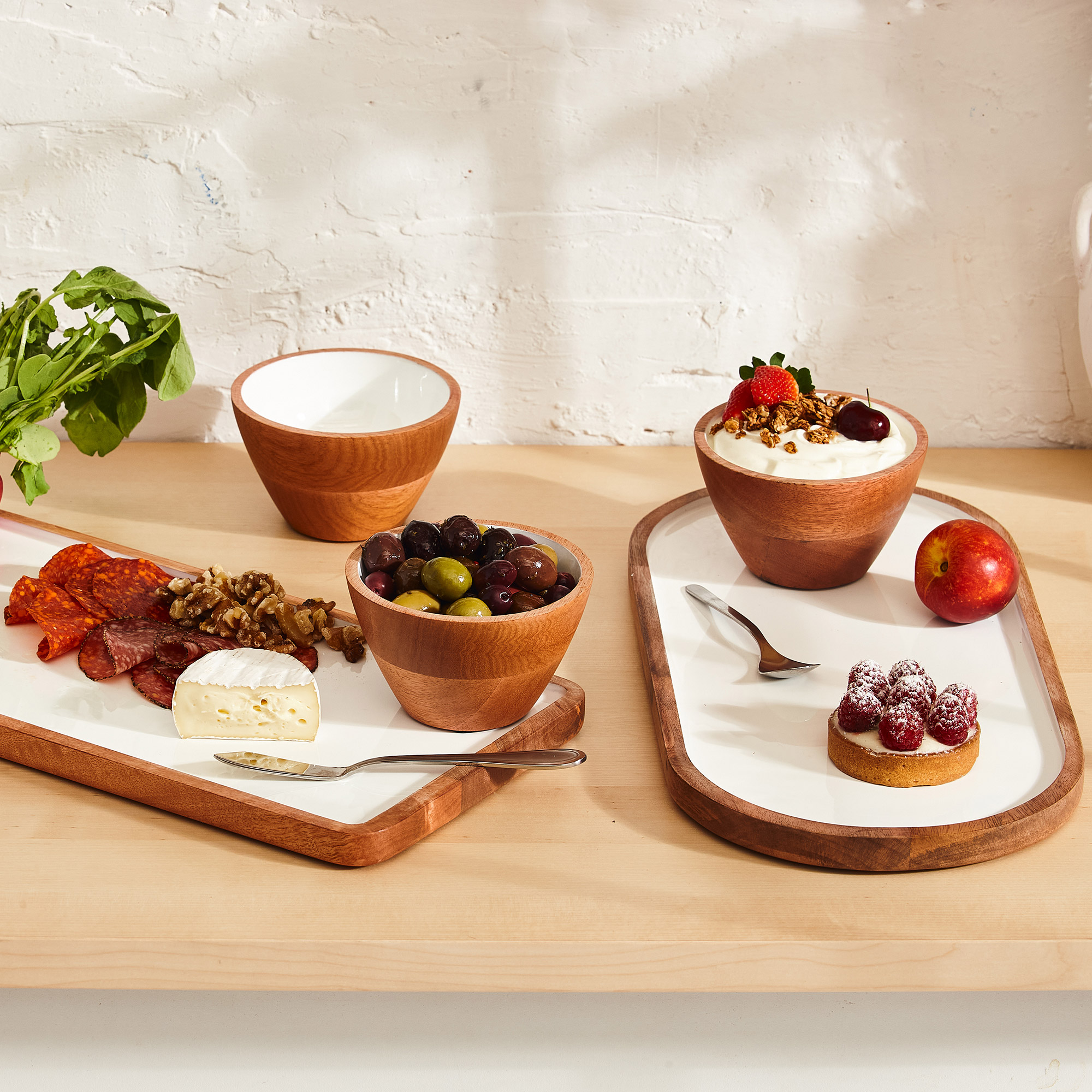 Safdie Enameled Wood Serving Set, 5-pieces | Costco