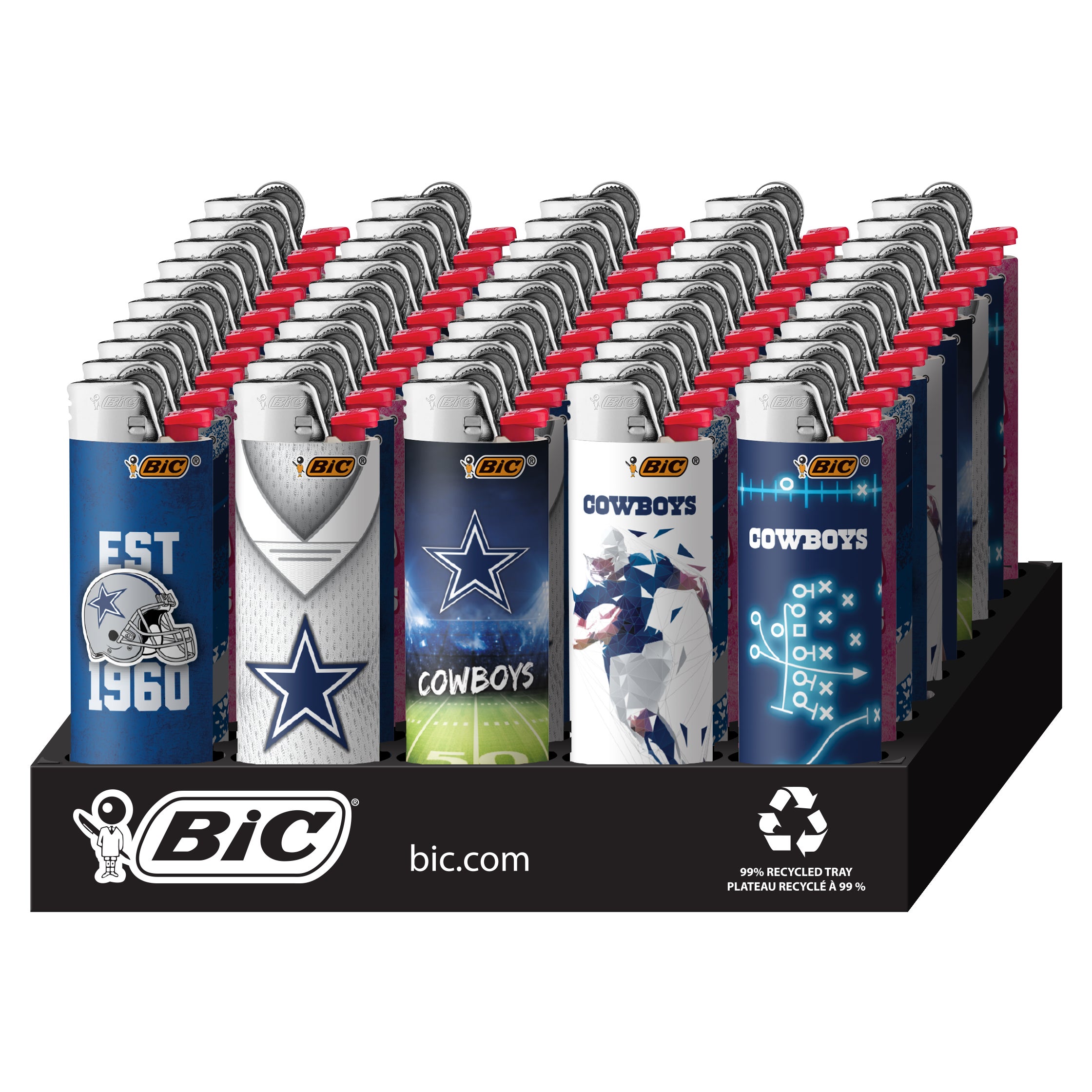 dallas cowboys cigarette case BIC Maxi Pocket Lighter, Special Edition Dallas Cowboys Collection,  Assorted Designs, 50 ct