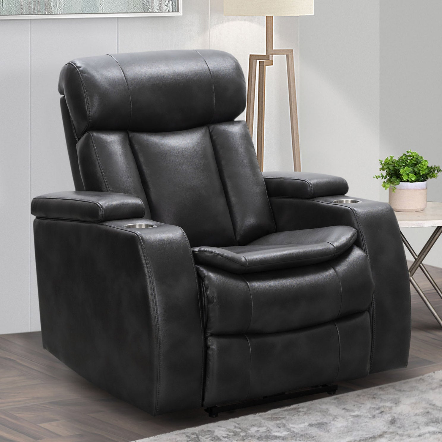 Zayne Leather Power Theater Recliner with Power Headrest