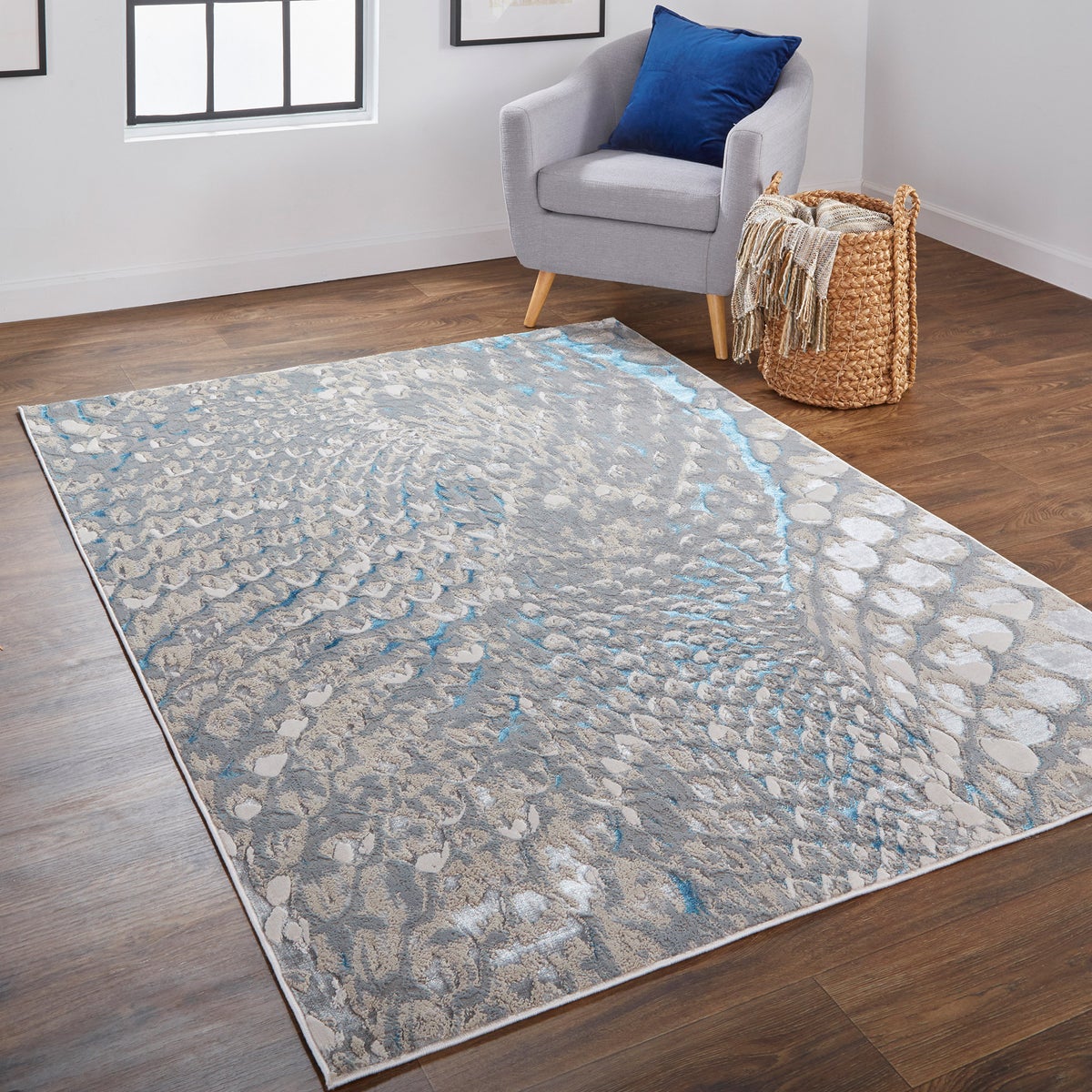 Feizy Jewel Area Rug, Blue/Silver | Costco Feizy Jewel Area Rug, Blue/Silver | Costco