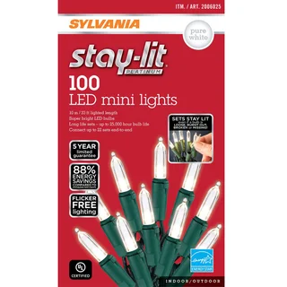 SYLVANIA MINI PURE WHITE LIGHTS 100 COUNT ^