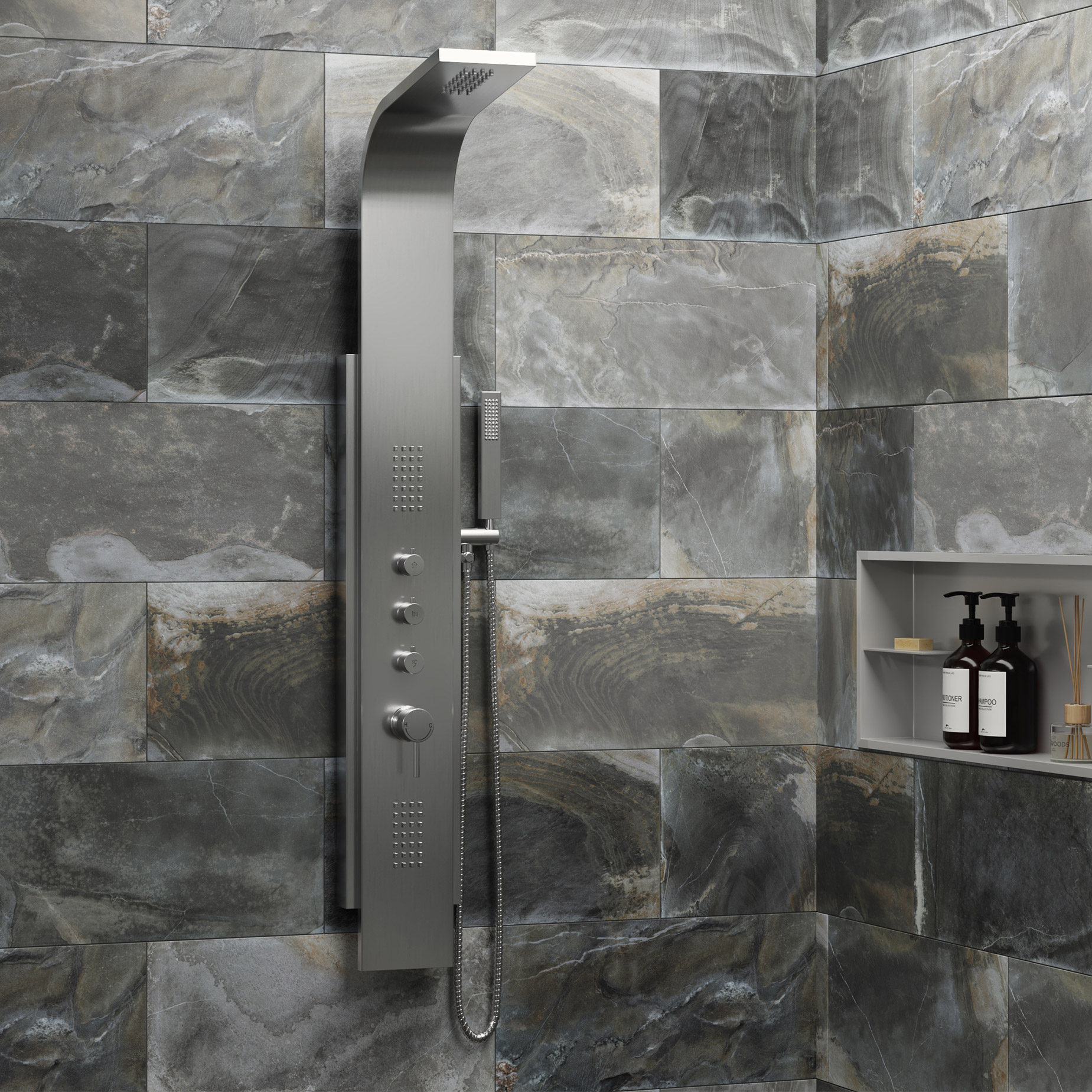 PULSE ShowerSpa Malibu 2-Jet Shower Panel with Handshower