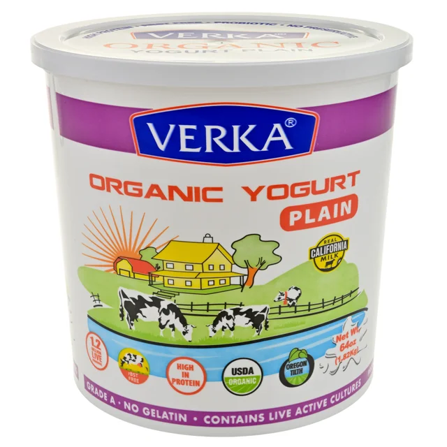 Verka Organic Plain Whole Milk Yogurt, 64 oz