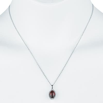 Marquise Shape Garnet and Diamond Necklace | Costco