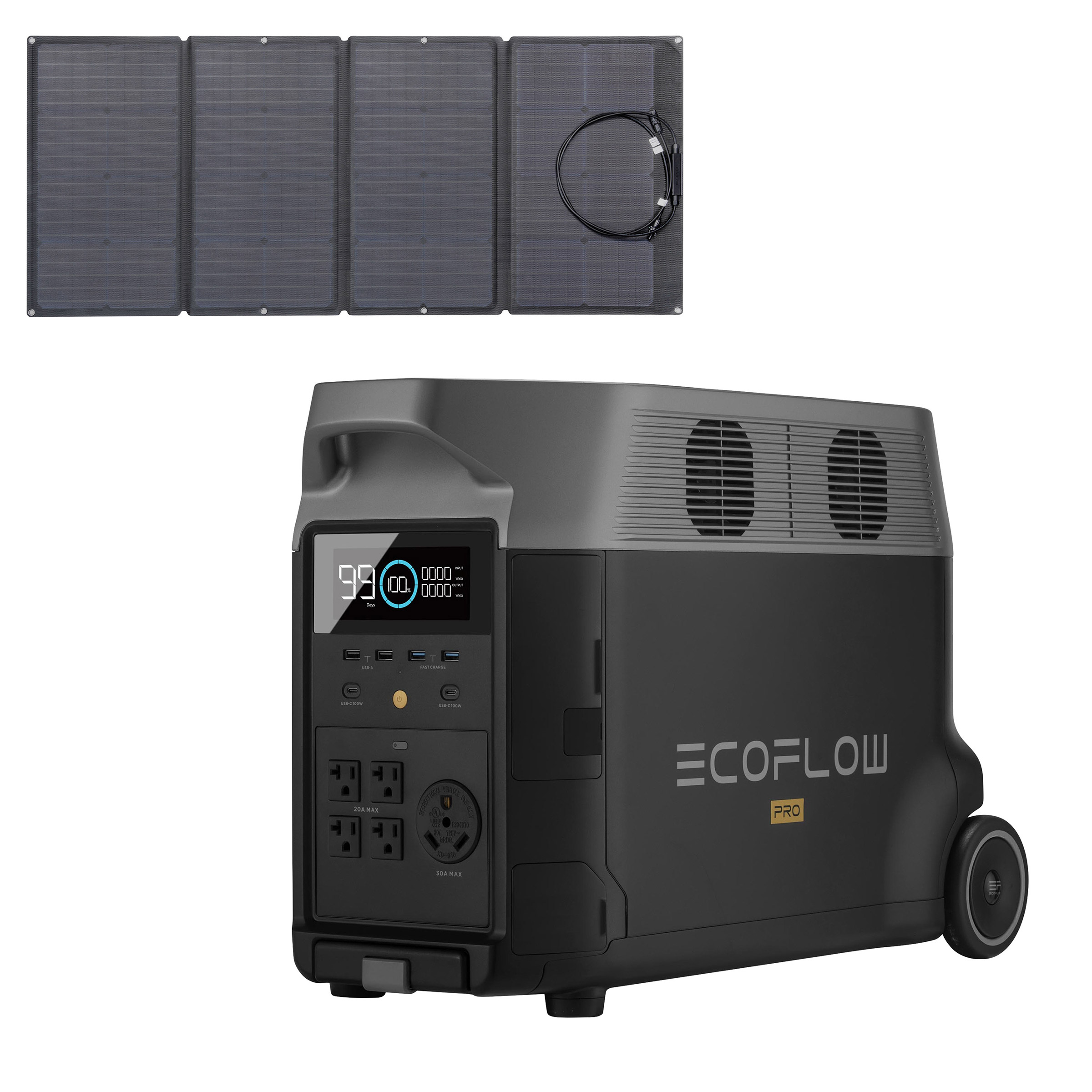 Ecoflow Delta Pro and 160 W Solar Panel Bundle