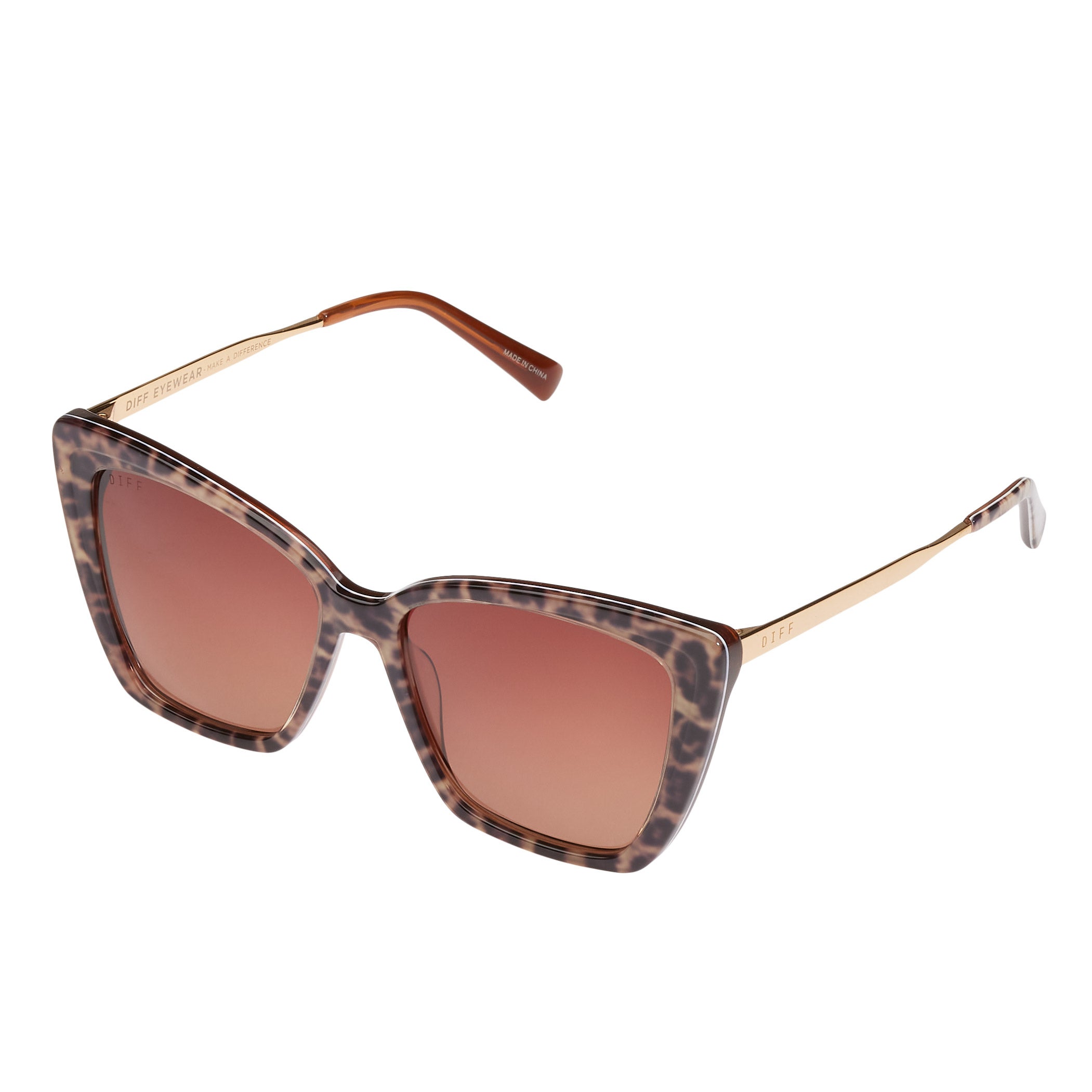 DIFF Becky II Leopard Tortoise Brown Gradient Sunglasses | Costco