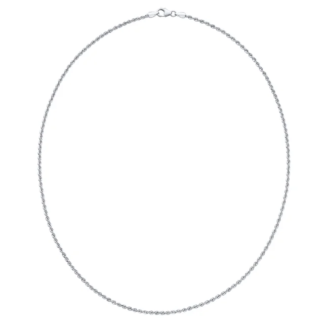 14kt Gold High Polish Rope Chain, White Gold