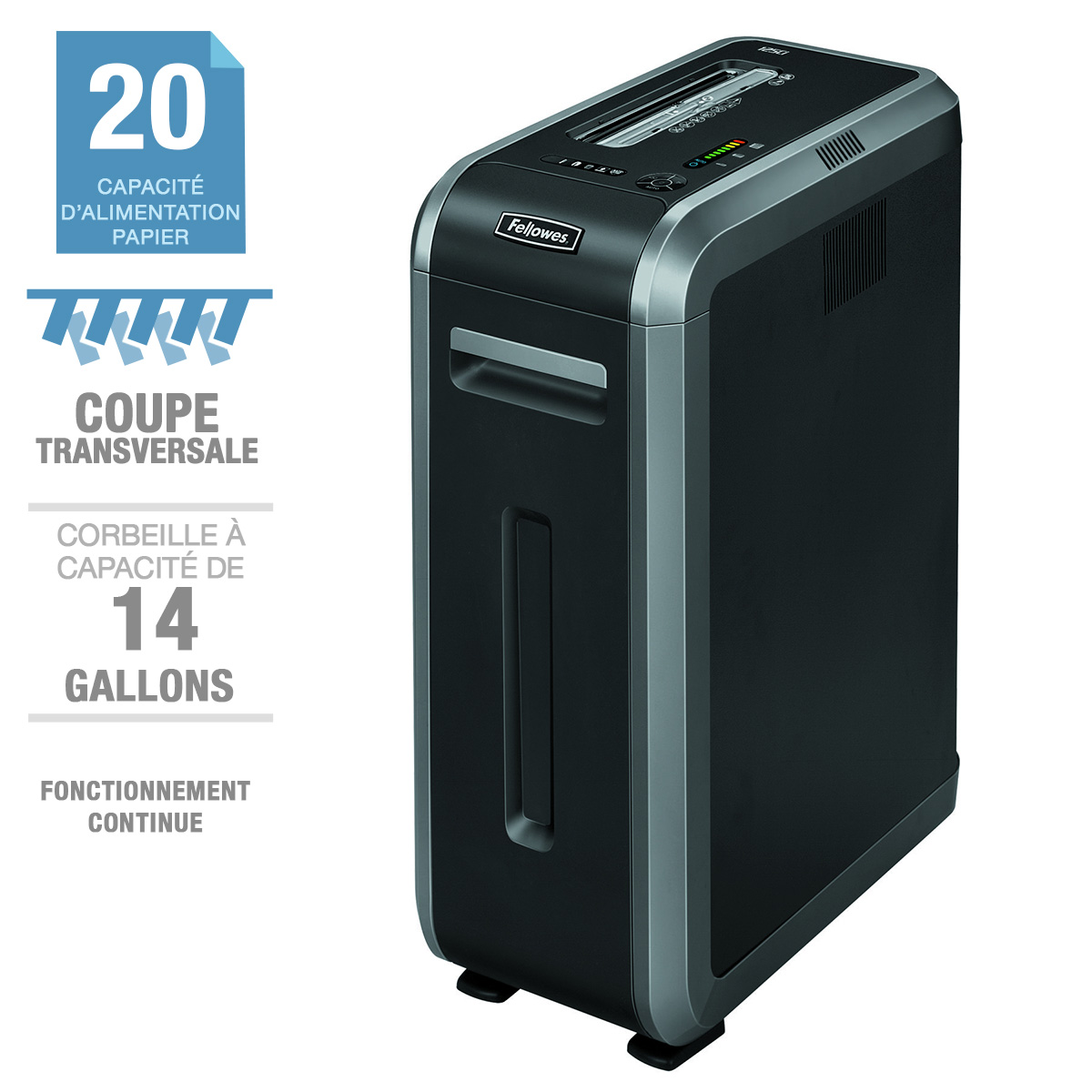 Fellowes – Déchiqueteuse Powershred 125Ci à coupe transversale