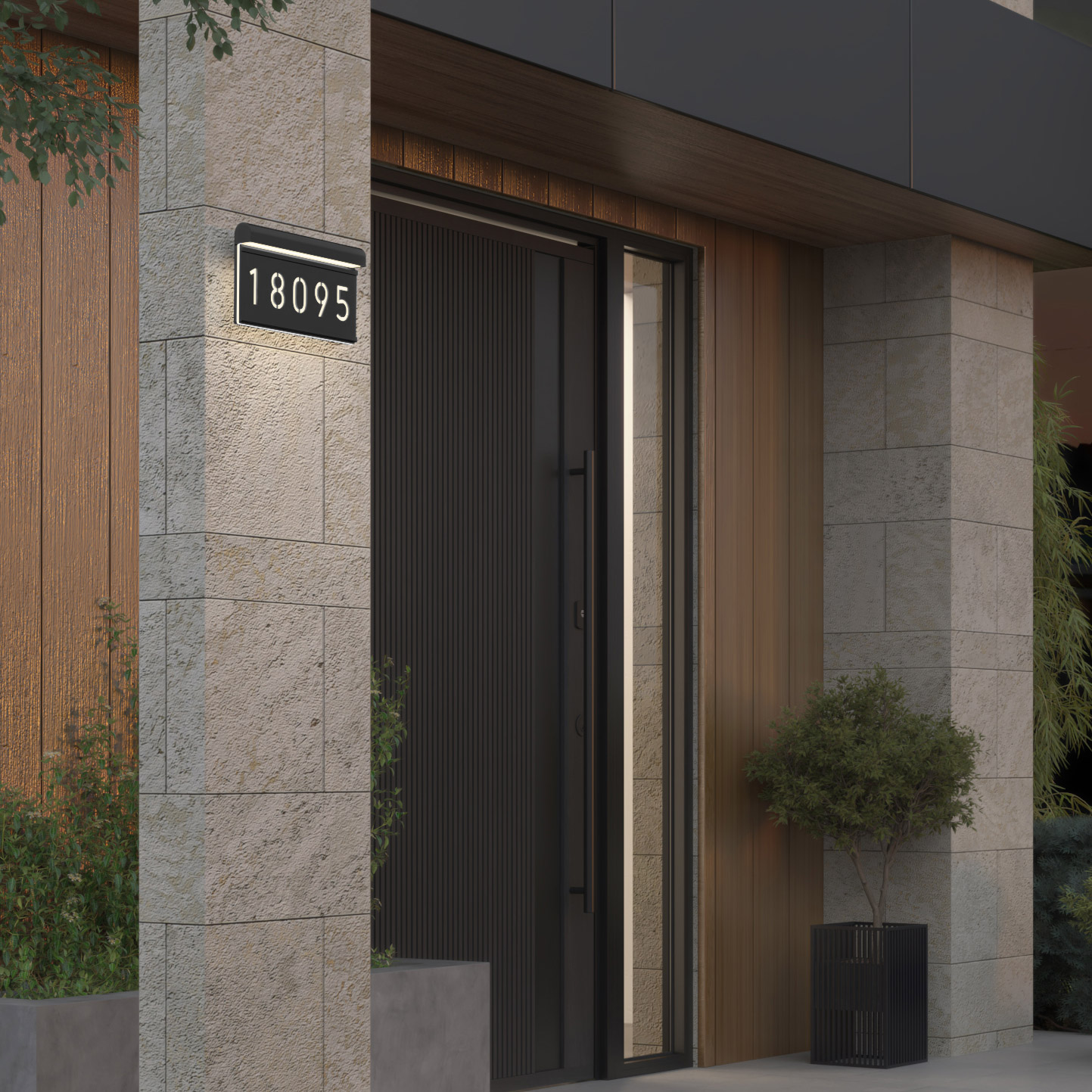 Artika Bowen Outdoor LED Address Light, Black