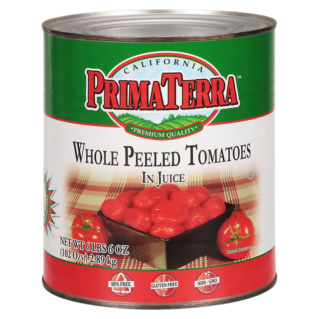 PRIMA TERRA WHOLE PEELED TOMATOES 10# CAN (7.5 LB)