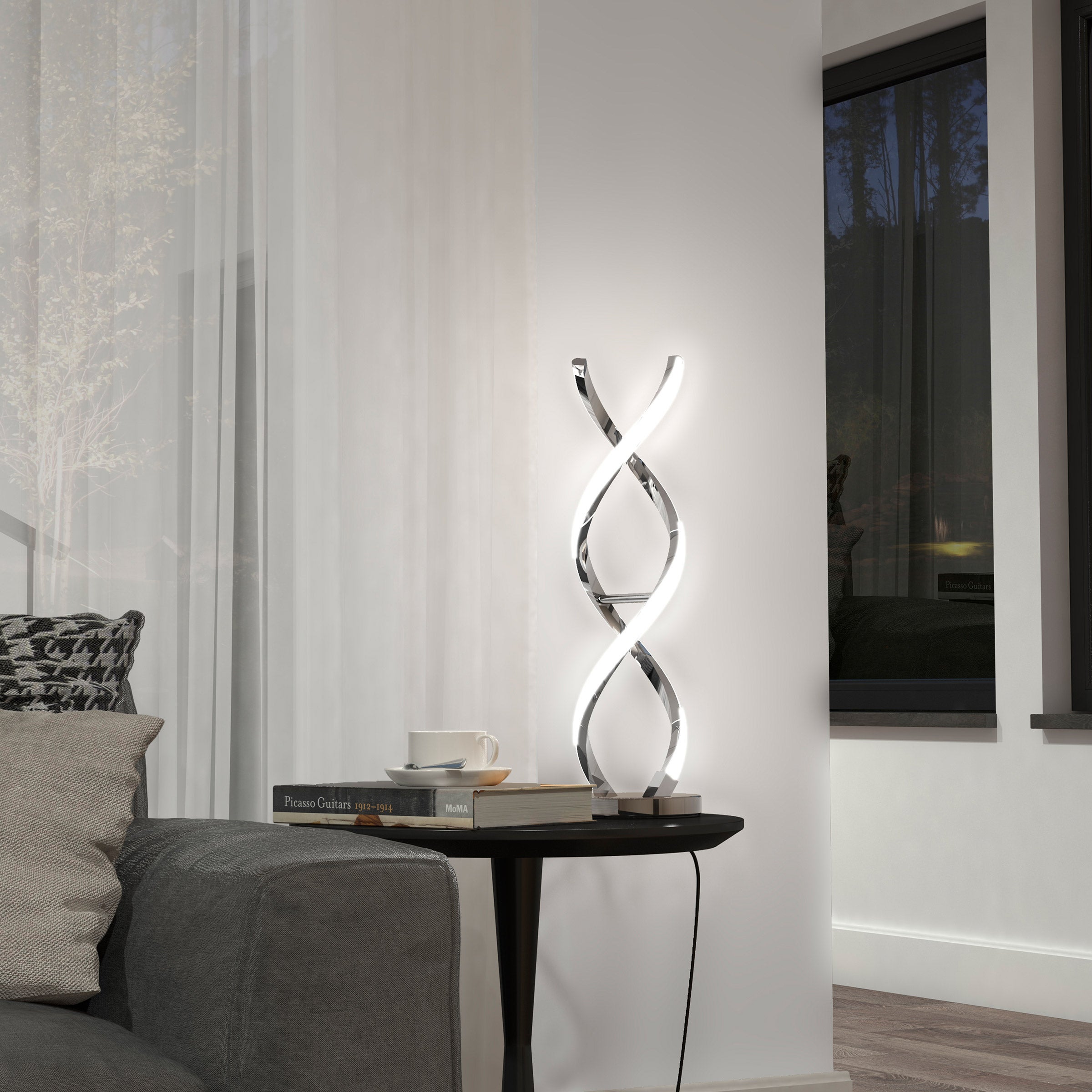 ARTIKA スワールテーブルランプ クローム LEDライト 卓上ライト 間接照明 コストコ 57572 SWIRL TABLE LAMP 札幌 西野店 Artika Swirl Table Lamp | Costco