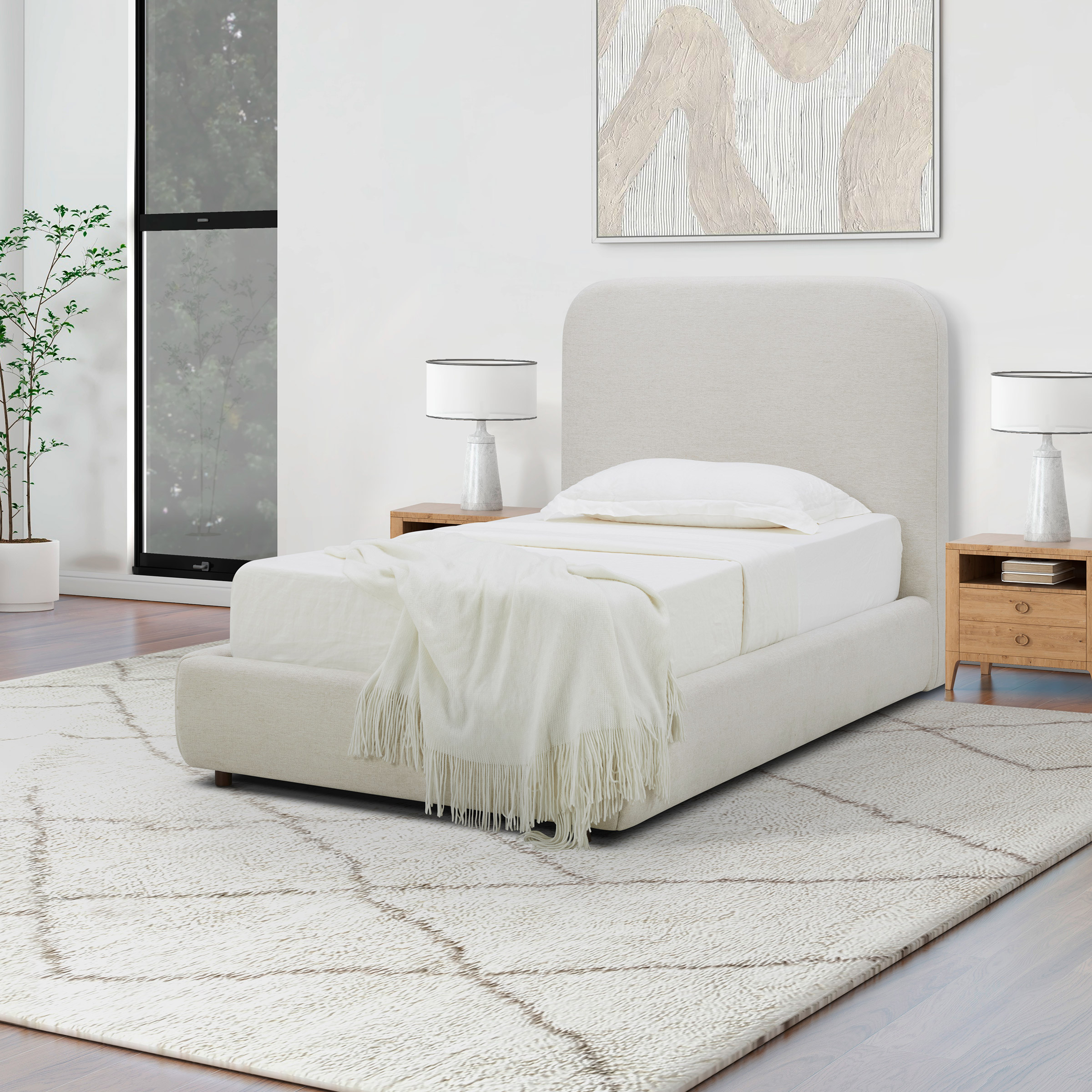 Aiden & Ivy Upholstered Twin Bed