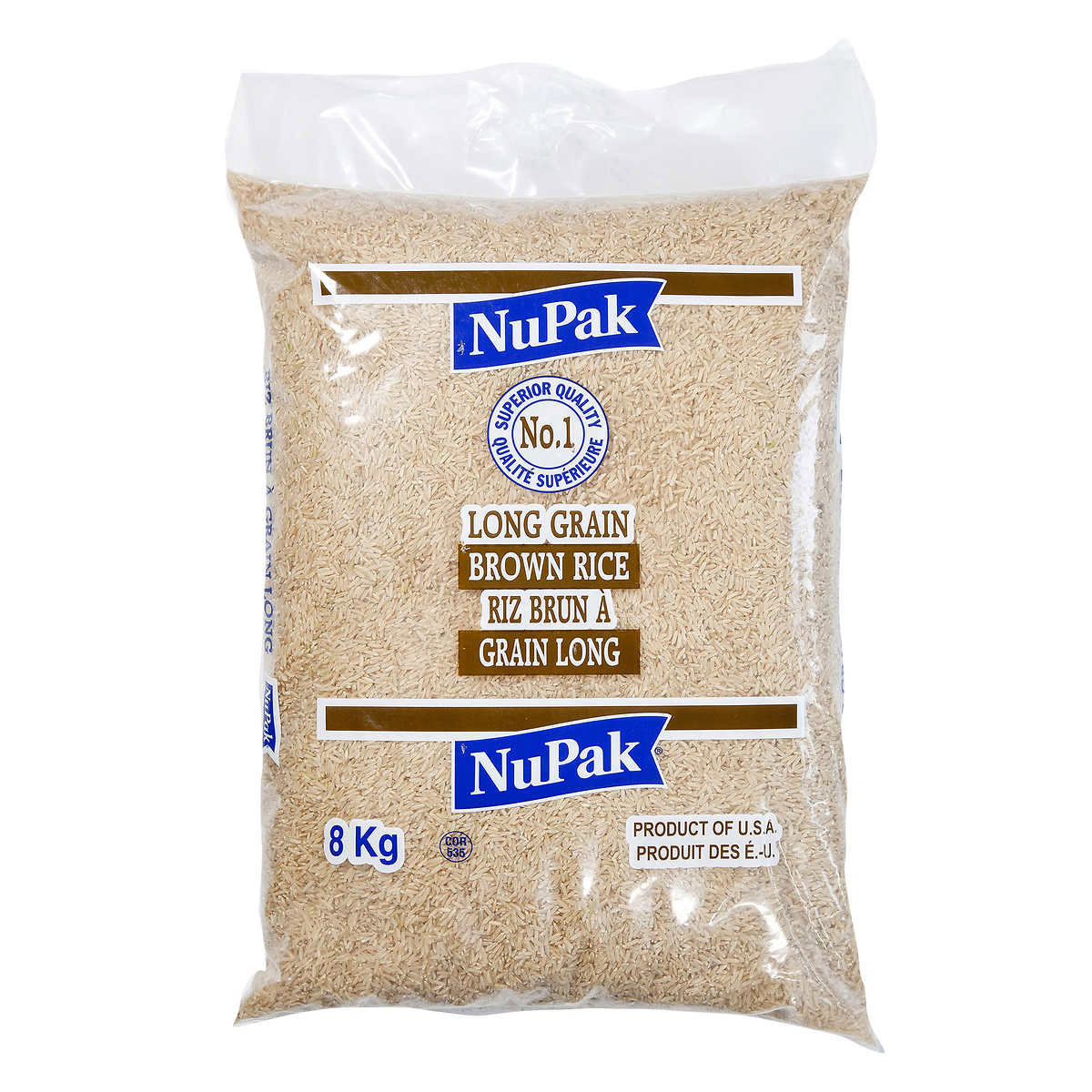 NuPak Long Grain Brown Rice, 8 kg