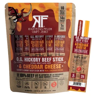 RIGHTEOUS FELON BEEF AND CHEESE STICK 17.5 OUNCE BAG