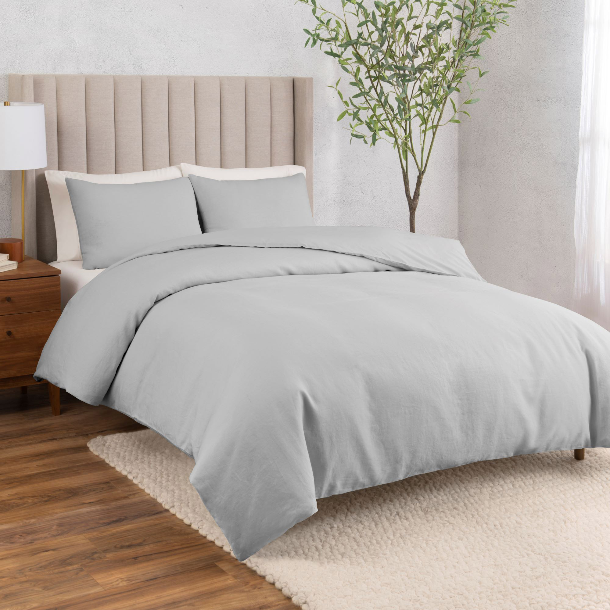 WelHome Cotton Linen Relaxed Duvet Cover  3-piece Set