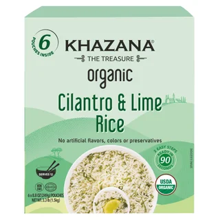 ORGANIC KHAZANA CILANTRO LIME RICE 6 COUNT 8.8 OUNCE EACH