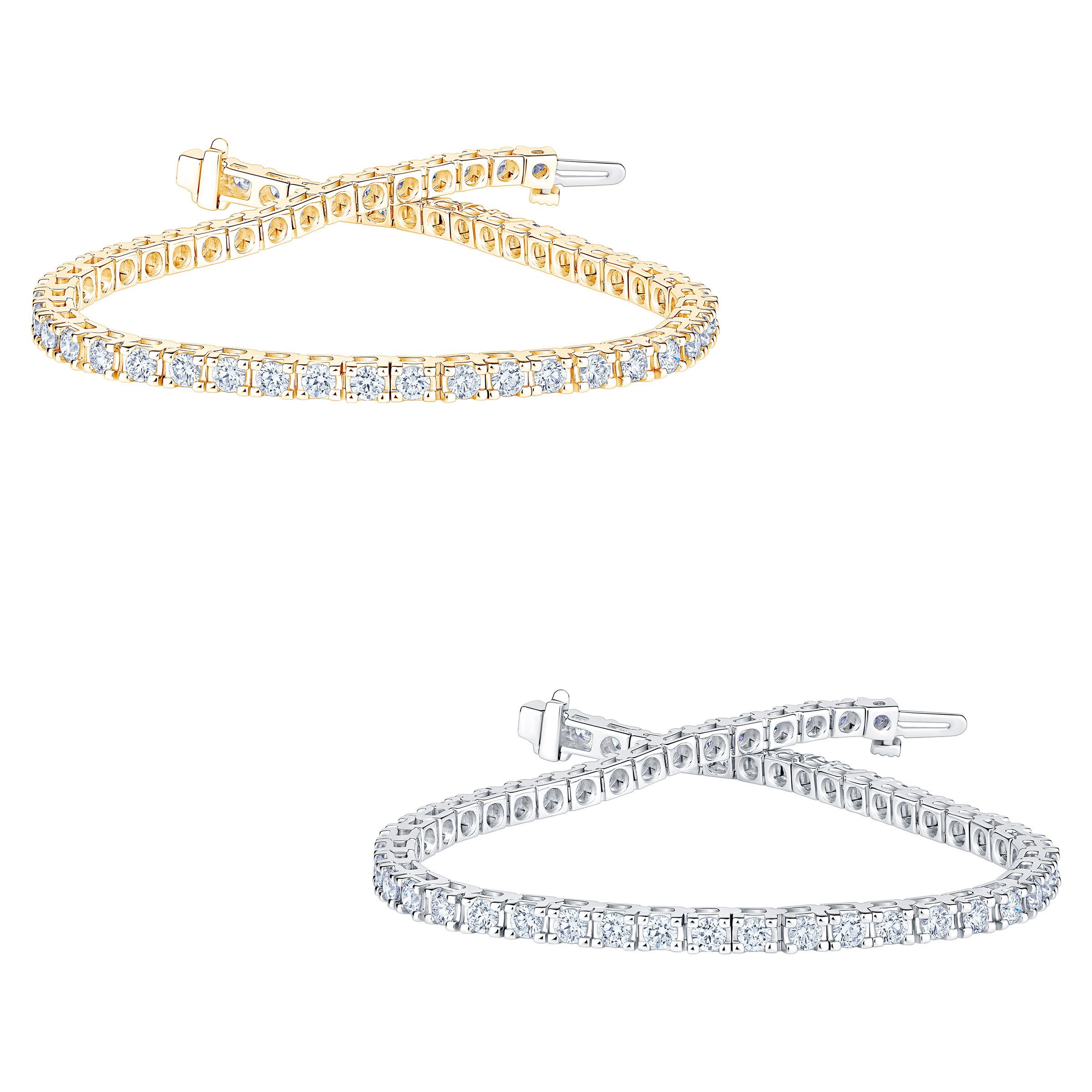 Bracelet à diamants ronds taille brillant (4,00 ct)