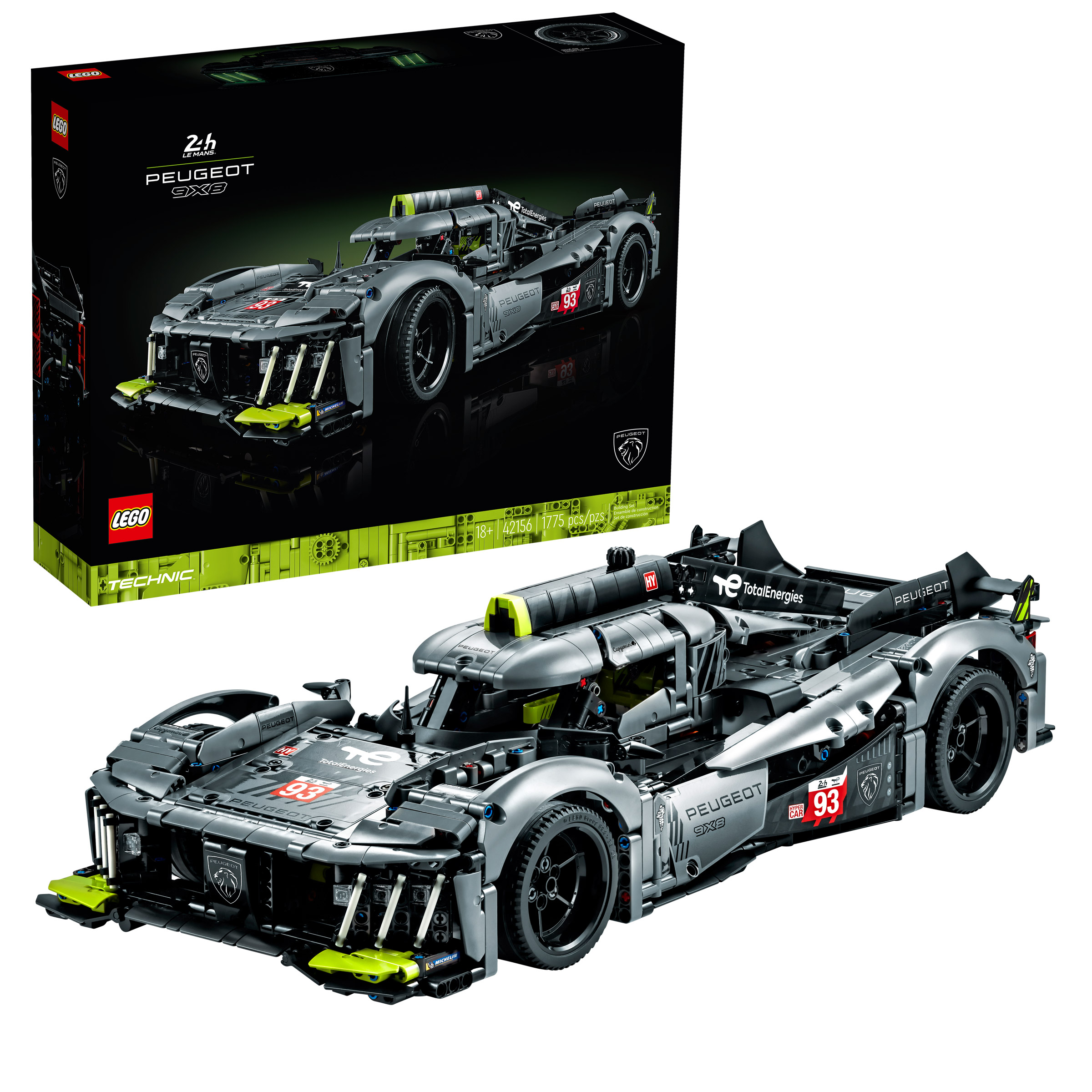 LEGO Technic PEUGEOT 9X8 24H Le Mans Hybrid Hypercar 42156