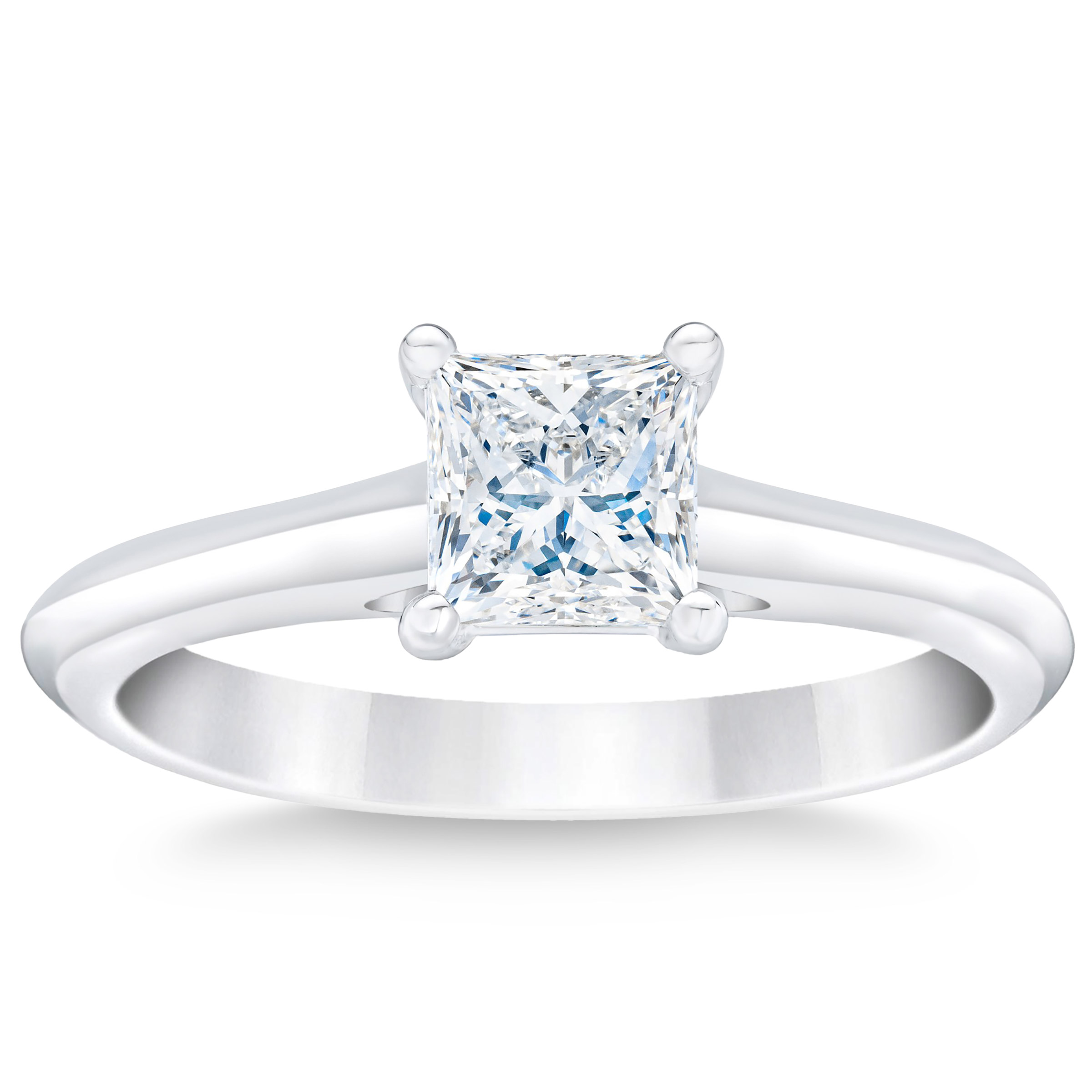 Princess Cut 1.00 ct VS1 Clarity  G Color Diamond Platinum Solitaire Ring