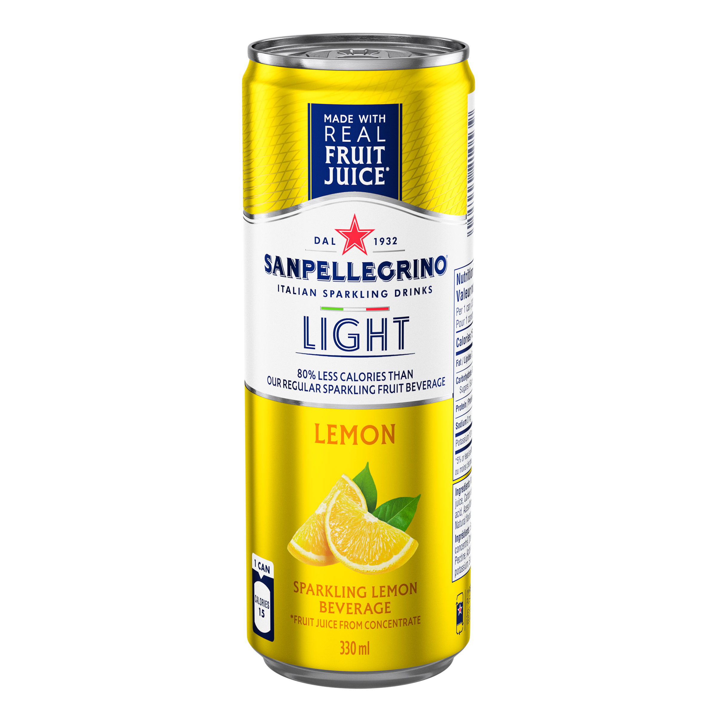 SANPELLEGRINO Light Italian Sparkling Lemon Drinks 330 mL, 24-pack