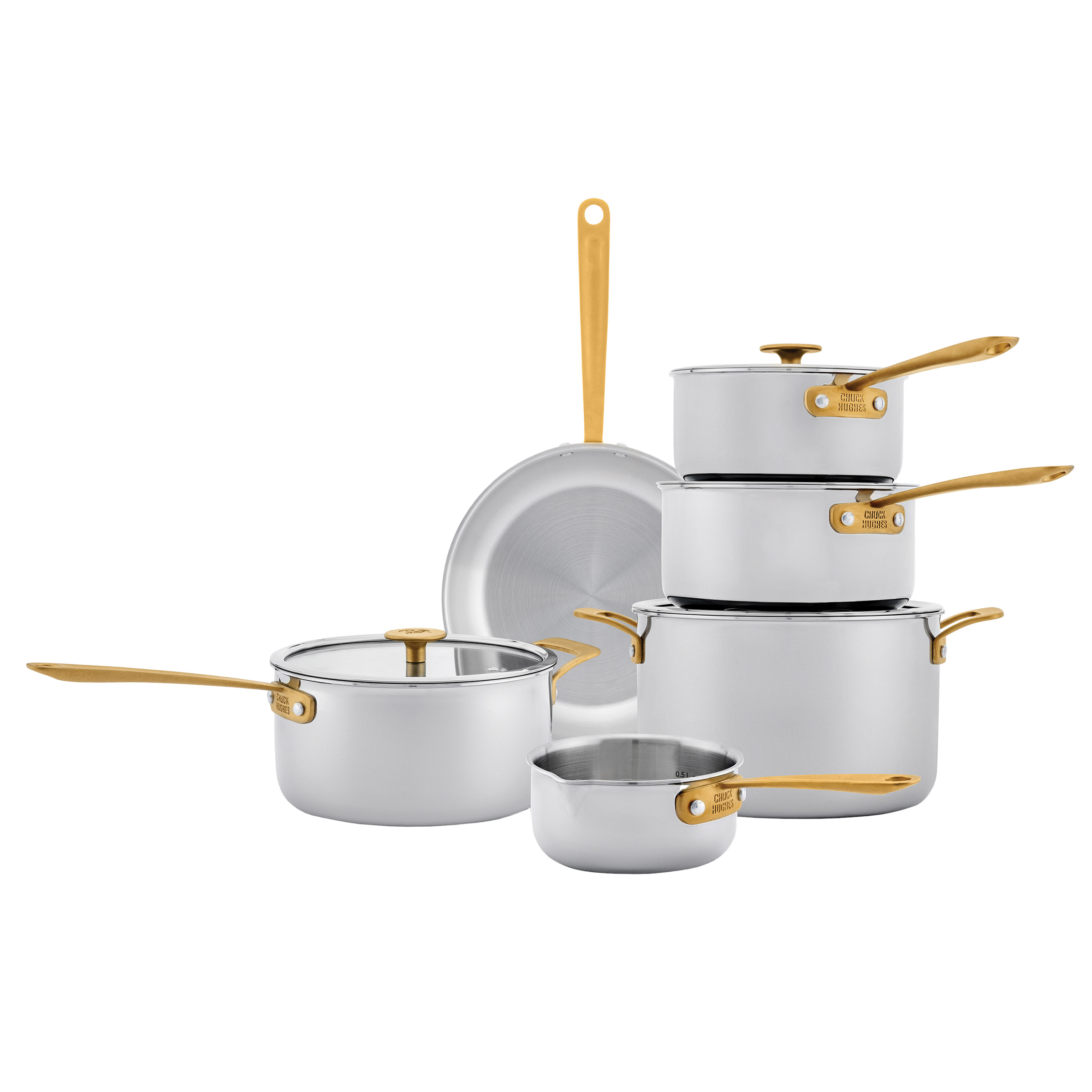 Chuck Hughes Stainless Steel Cookware Set, 10-piece