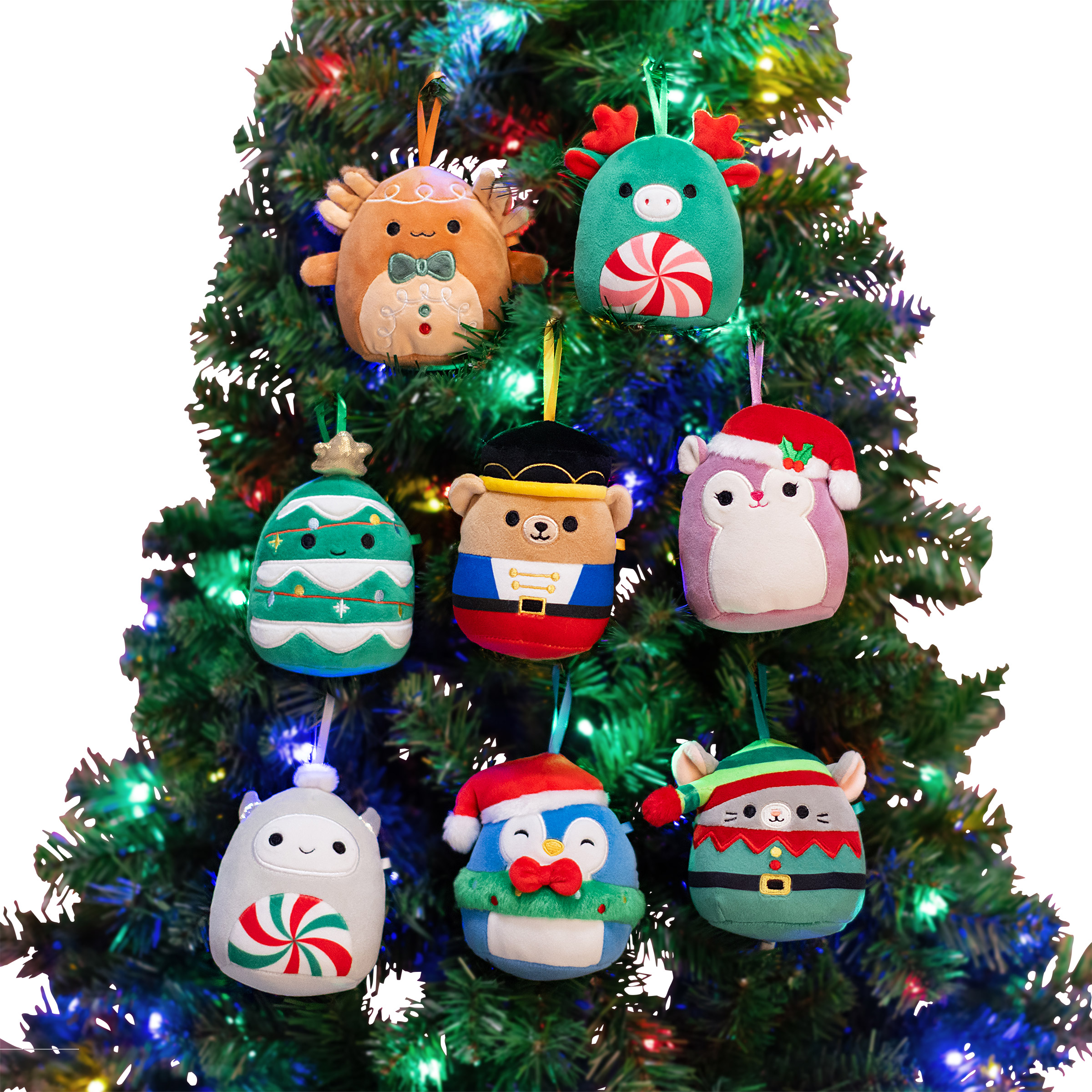Squishmallows 8 piece Ornaments, Holiday