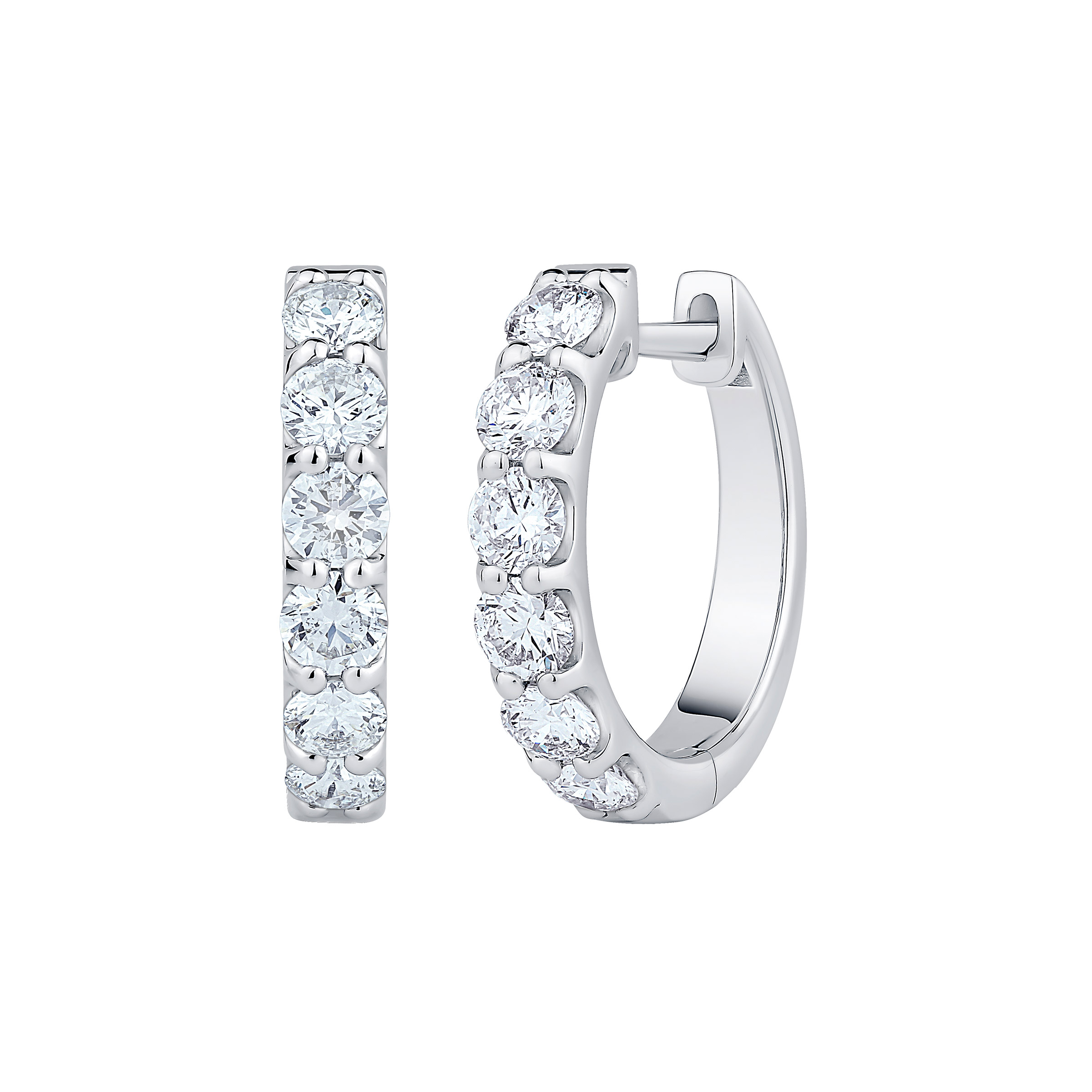 Round Brilliant Diamond Hoop Earrings (1.00 ctw)