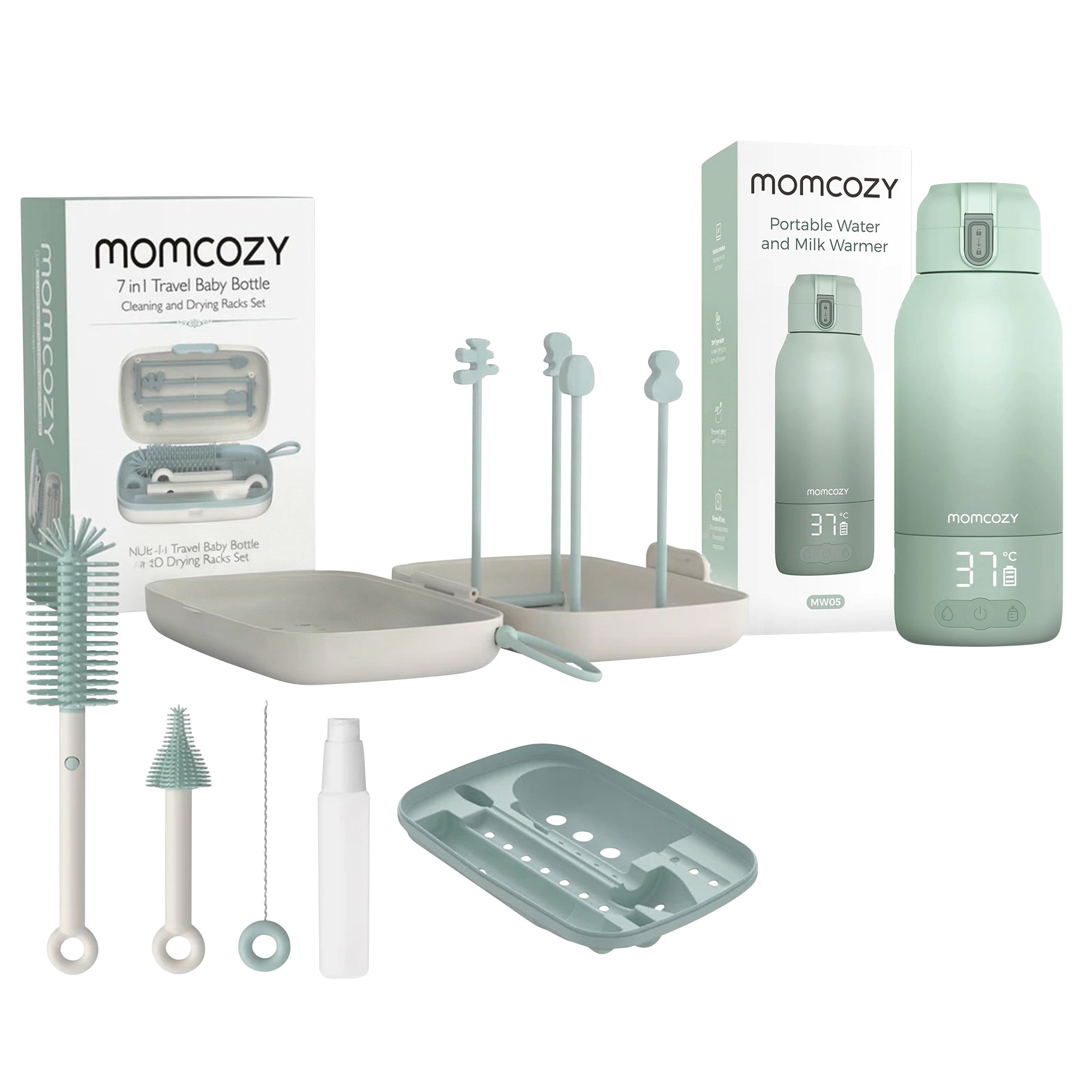 Momcozy Bottle Warmer + Portable Bottle Brush Set