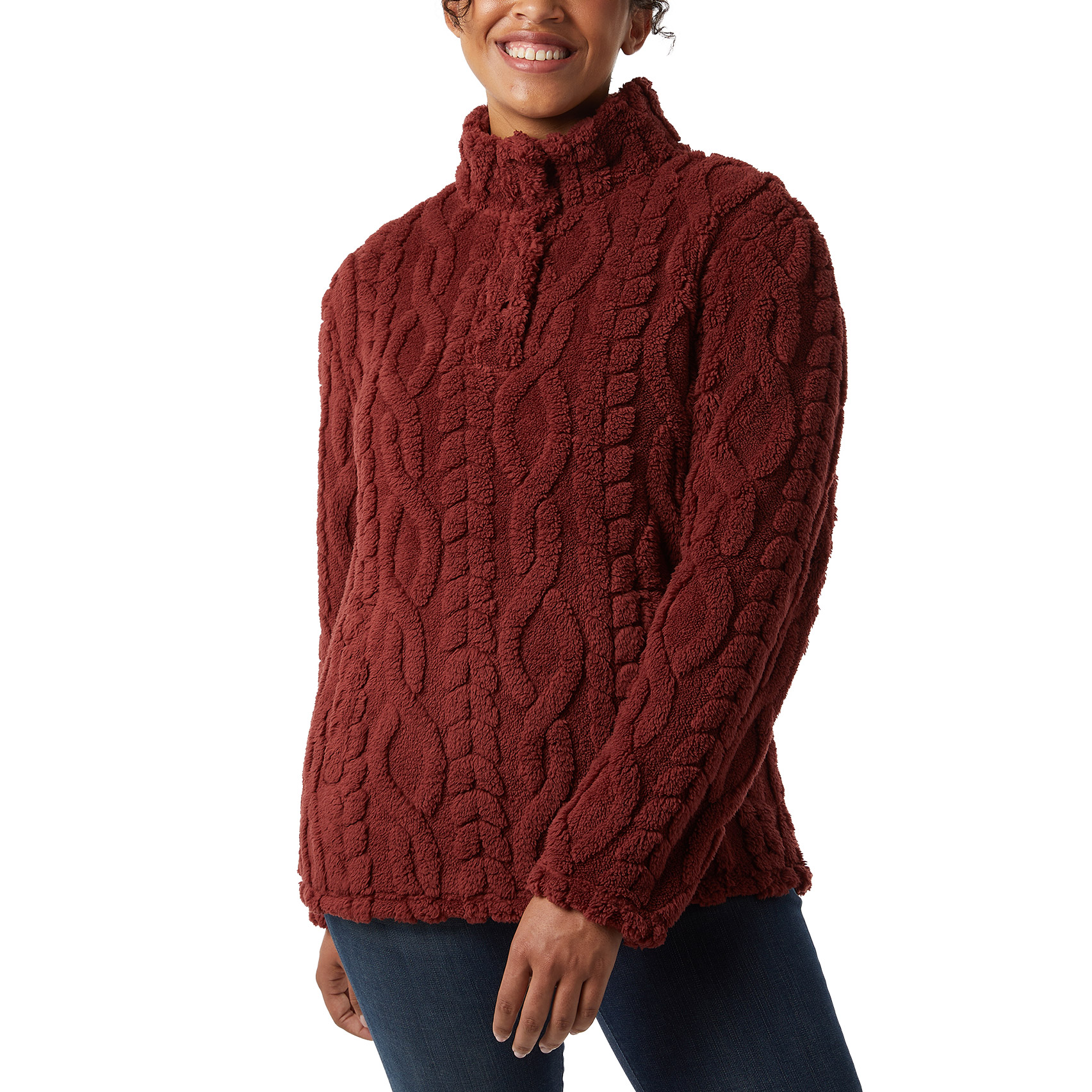 32 Degrees Women's Cable Sherpa Pullover